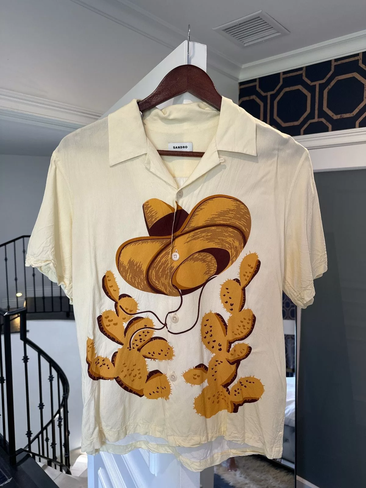 Sandro Shirts Button Ups Sandro Sombrero Button Up Yellow