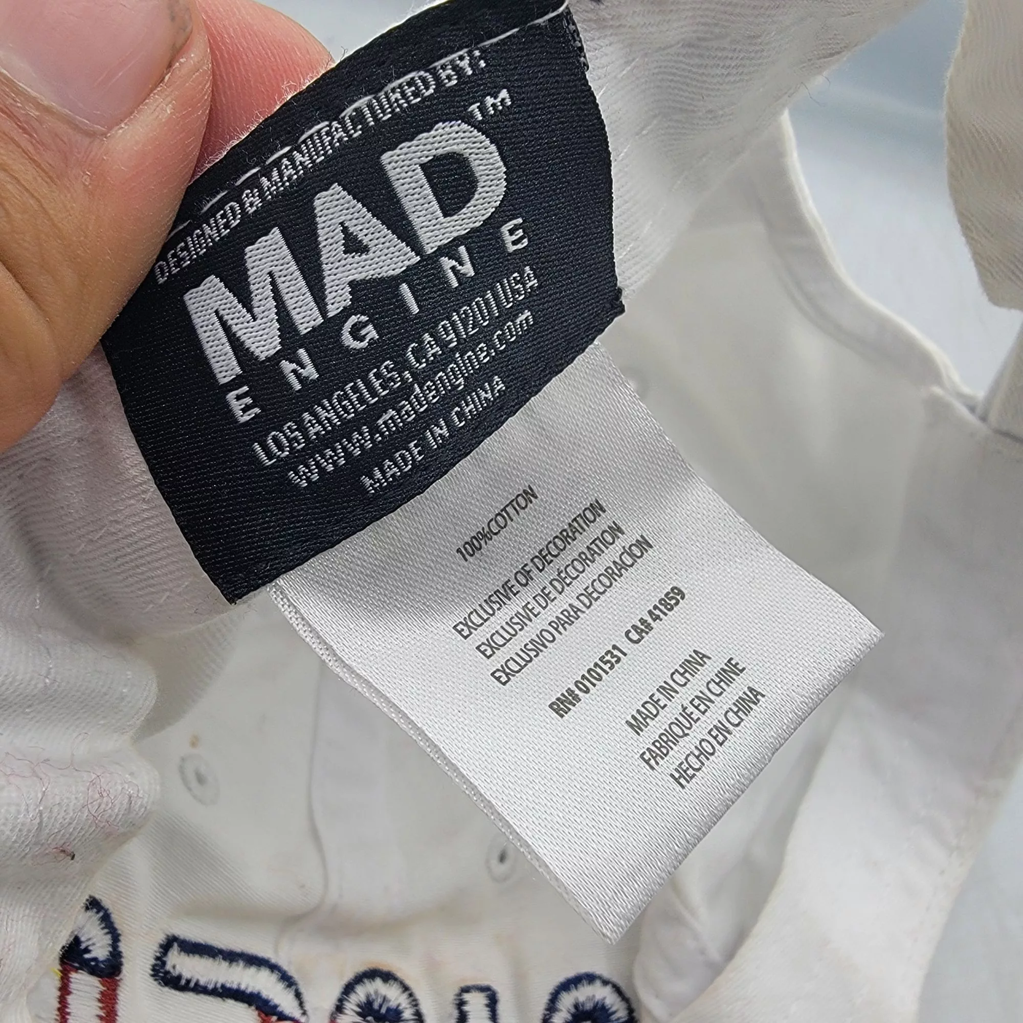 Mad Engine Hats NASA Embroidered Logo White Hat Cap By Mad Engine Casual Lig