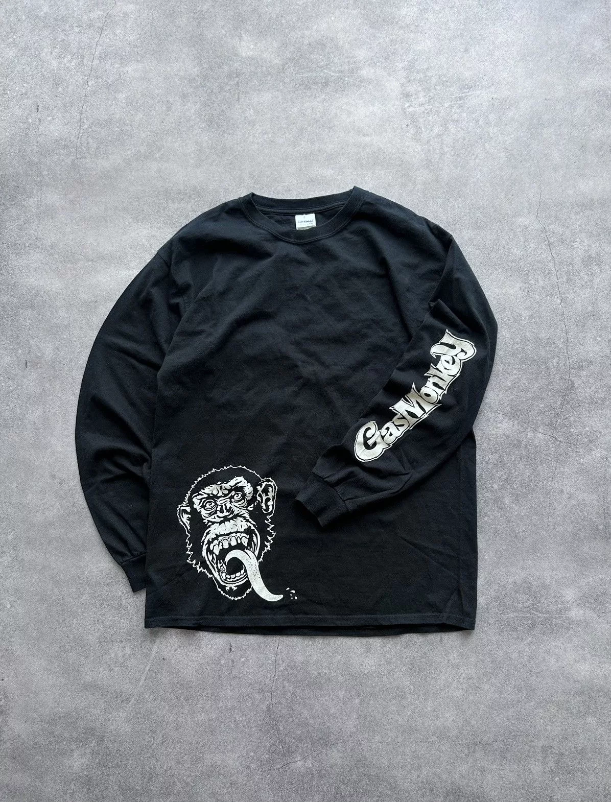 Gildan Long Sleeve T Shirts Gildan × Vintage Vintage Gas Monkey 90s long-sleeve shirts Black