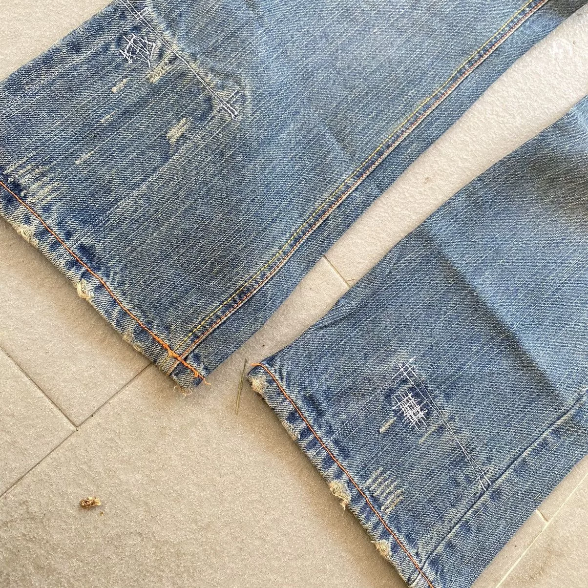 Japanese Brand Denim Japanese Brand Distressed denim straight leg Blue Streetwear