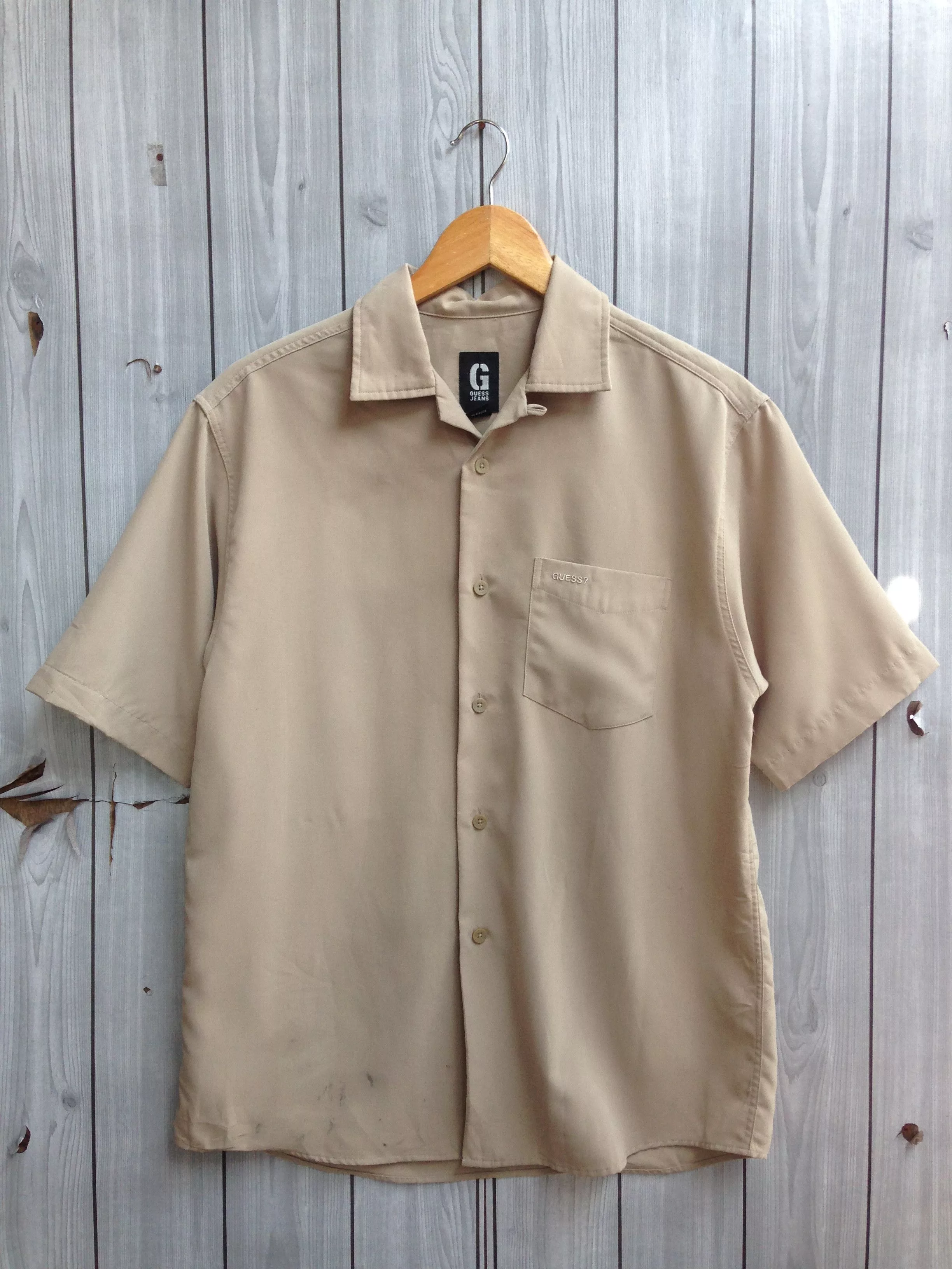 Guess Shirts Button Ups Guess Jeans Casual Button Up Shirt Brown