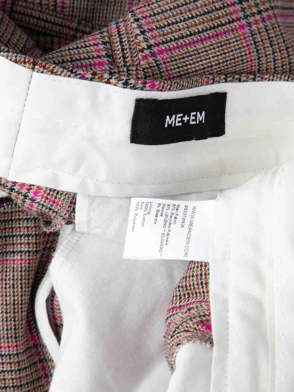 ME+EM Pants ME+EM Side Tape Tartan Pattern Trousers Multi