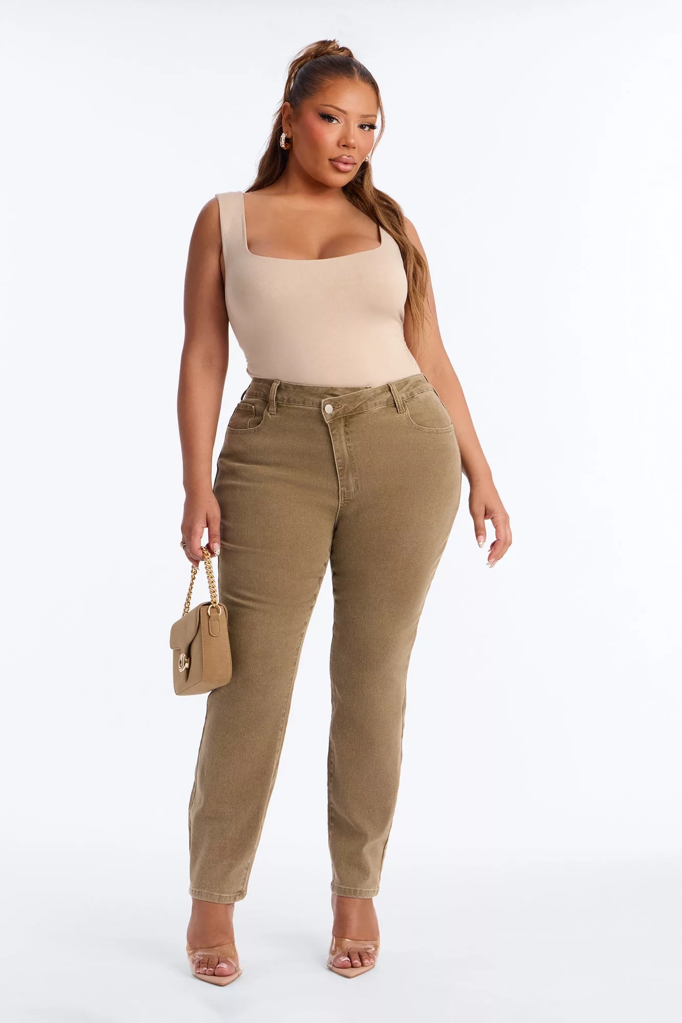 Zinnia Double Lined Tank Top - Stone