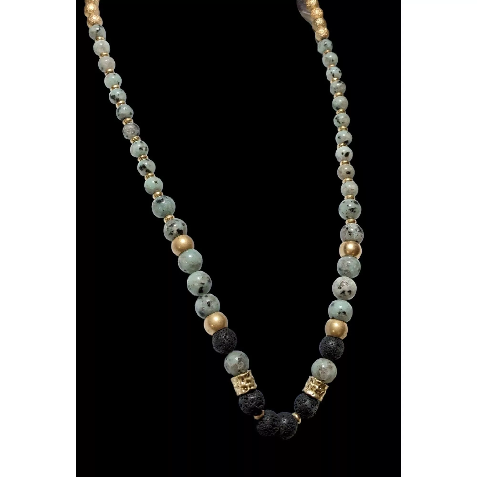 Other Necklaces Other Lava Agate Beaded Necklace Multi