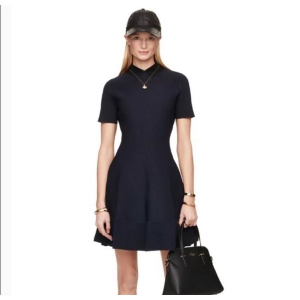 Kate Spade Midi Dresses Kate Spade Look For The Silver Lining Trompe L’oeil Dress Blue