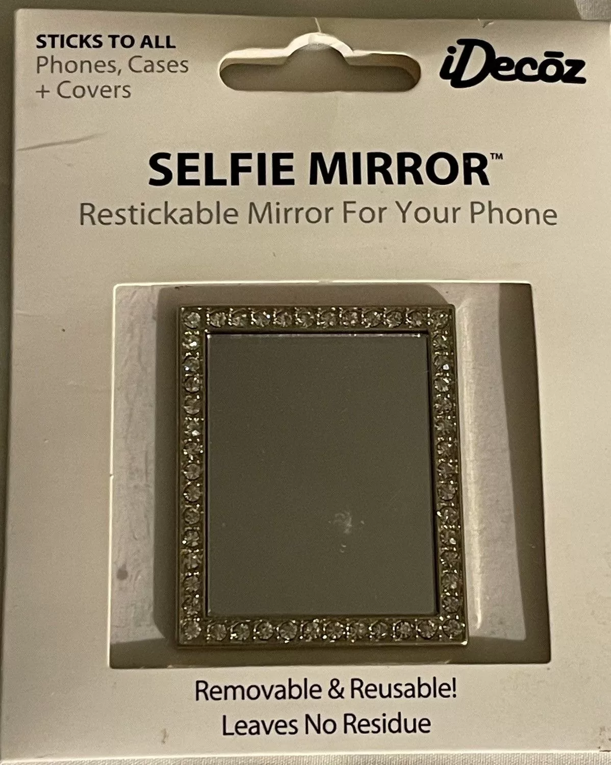 Other Miscellaneous Other Cell Phone Mirror Square with cubic zirconia crystals Silver