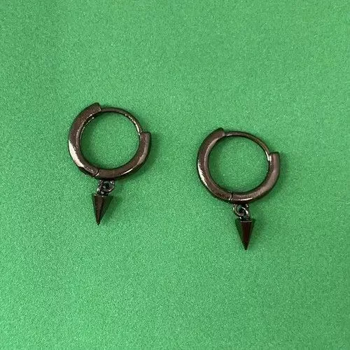 Other Jewelry Watches Other Tiny Geometric Triangle Cone Dangle Drop Earrings for Men Black