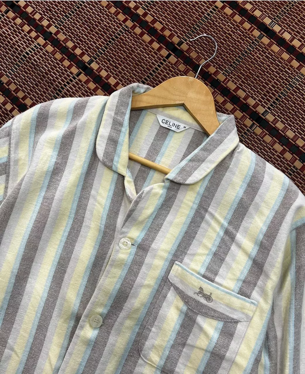 Celine Shirts Button Ups Celine Button Up Pyjamas Shirt Yellow