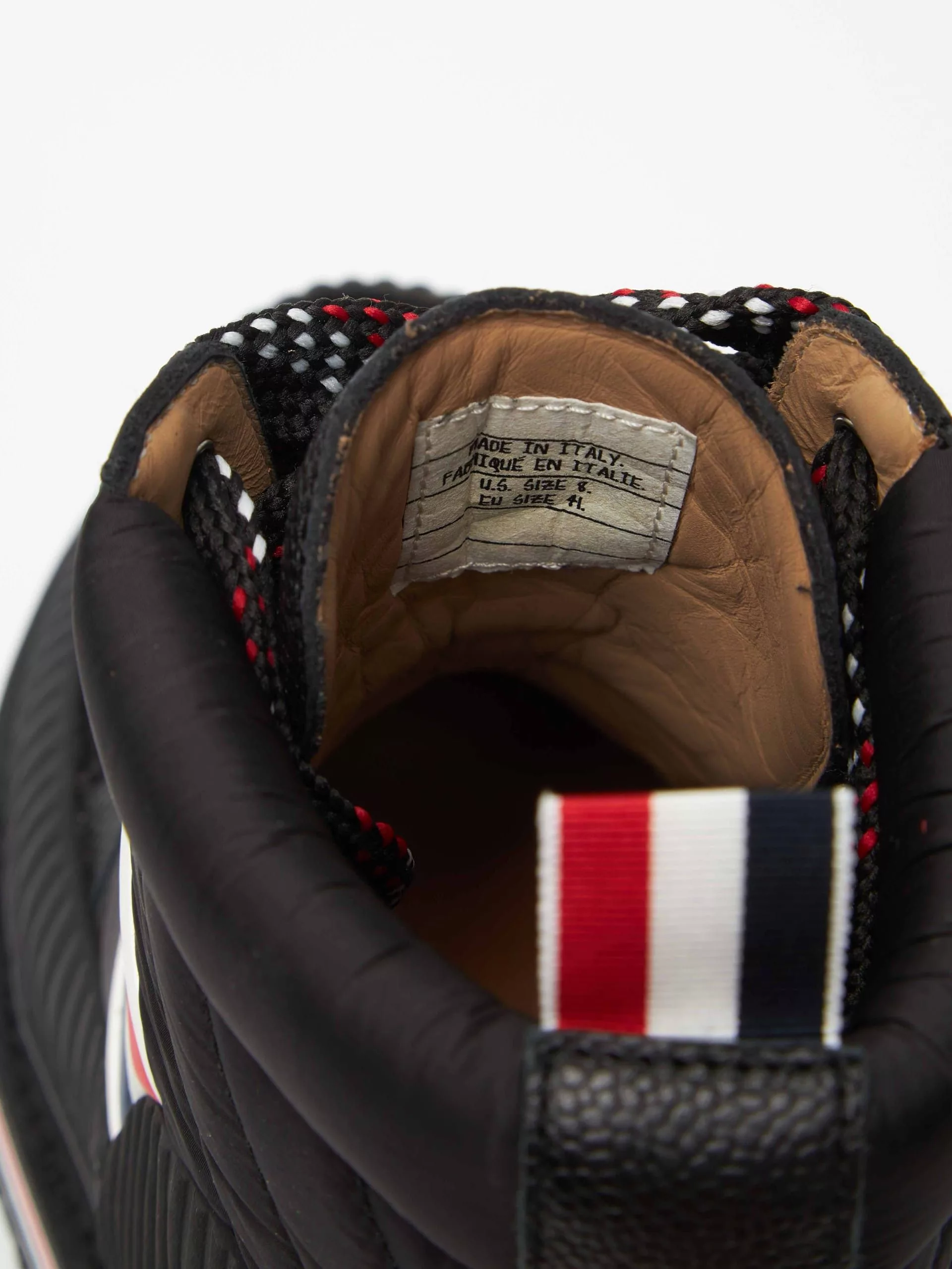 Thom Browne Boots Thom Browne Black Lines Insets Laced High Boots