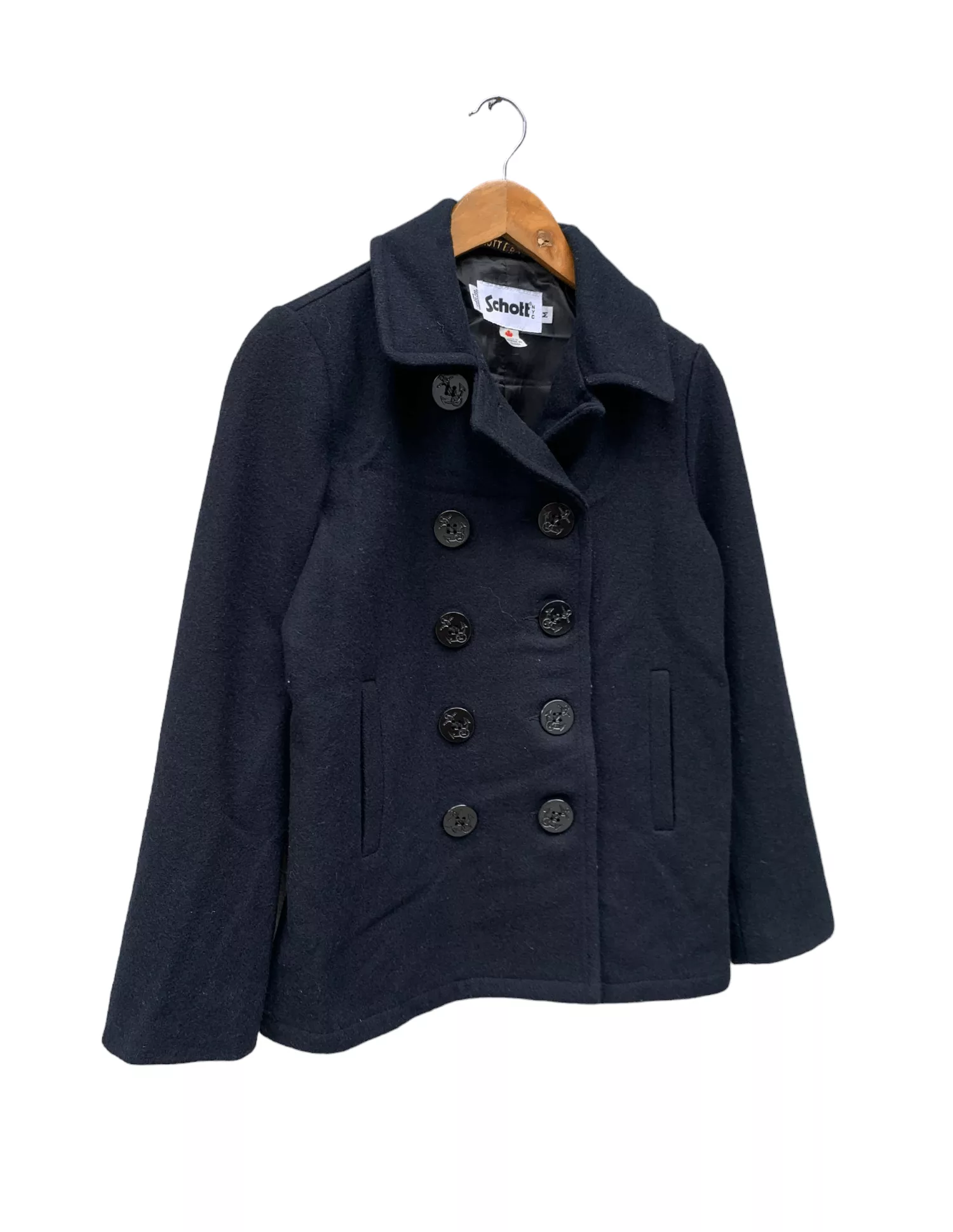 Schott Light Jackets Vintage Schott Bros Canada Black Button Jacket