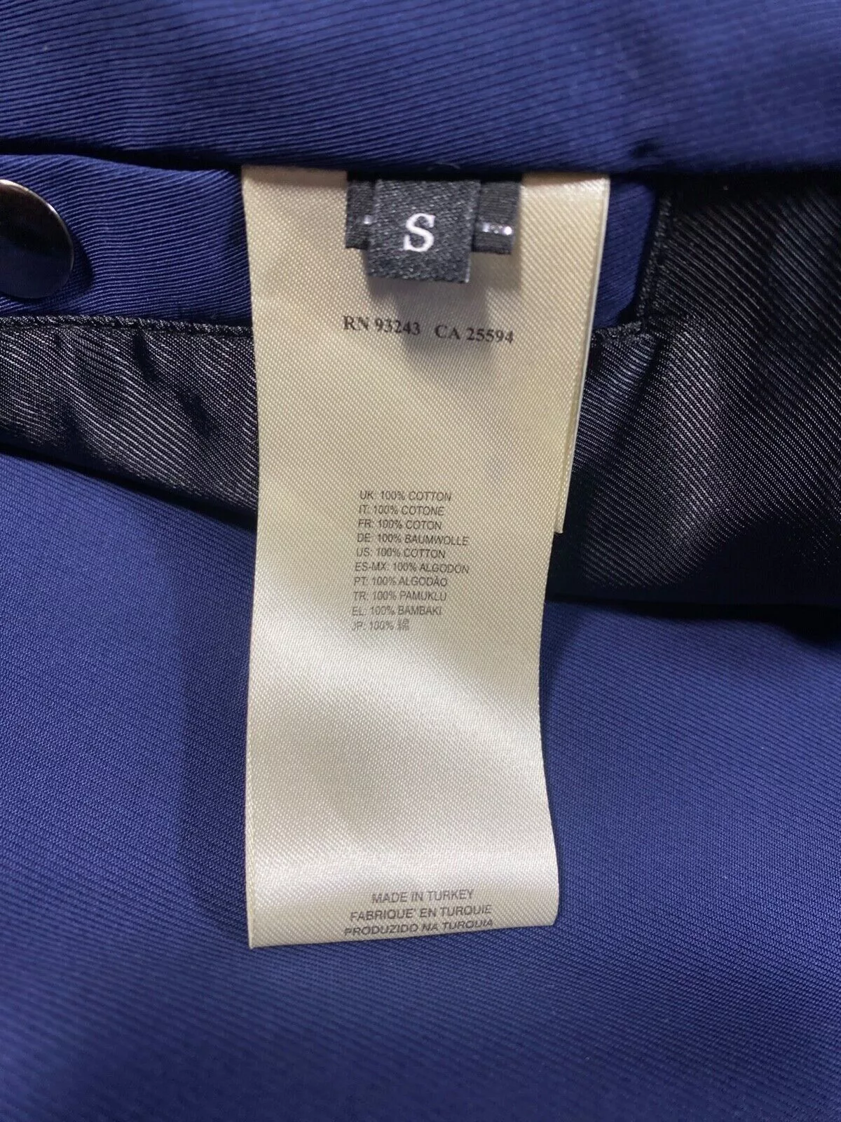 Diesel Raincoats DIESEL Belted Trench Coat S Blue