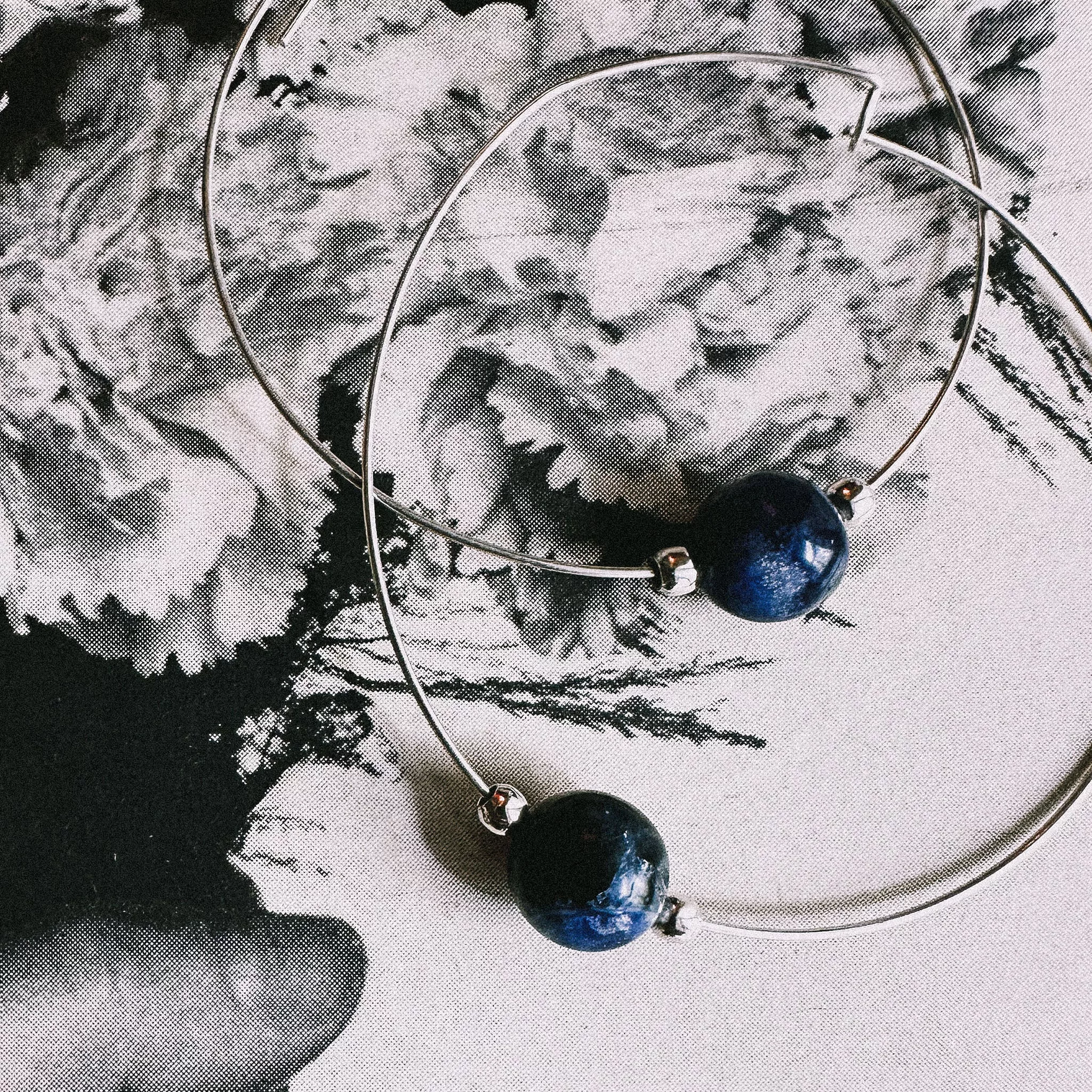 Crystal Ball Hoops - 10mm Gemstone Hoops