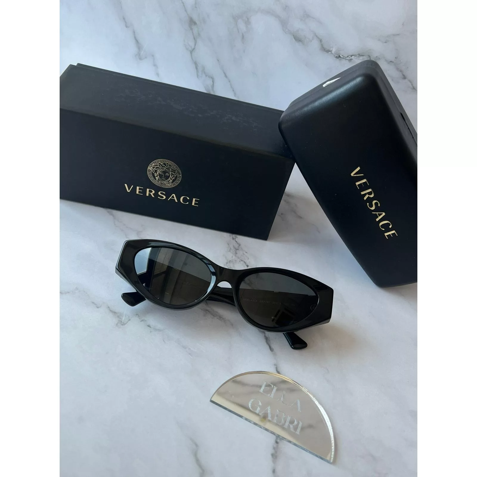 Versace Sunglasses Versace VE4454 Cat Eye Sunglasses in Black