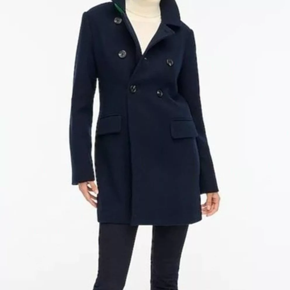 J.Crew Jackets J.CREW Petite Navy Wool-Blend Topcoat w/ Tags, 6P Blue