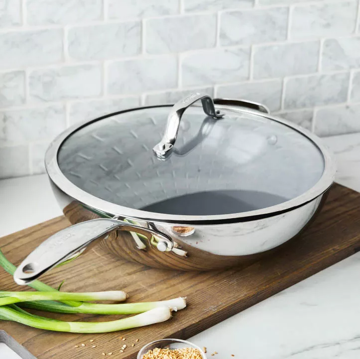 Valencia Pro Ceramic 12" Wok w/ Lid & Helper Handle
