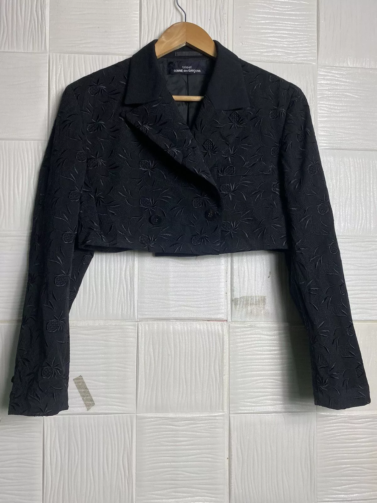 Comme des Garcons Jackets Comme des Garcons × Tricot Comme des Garcons AD1988 HISTORY PIECE TRICOT COMME DES GARCONS CROPPED JACKET Black