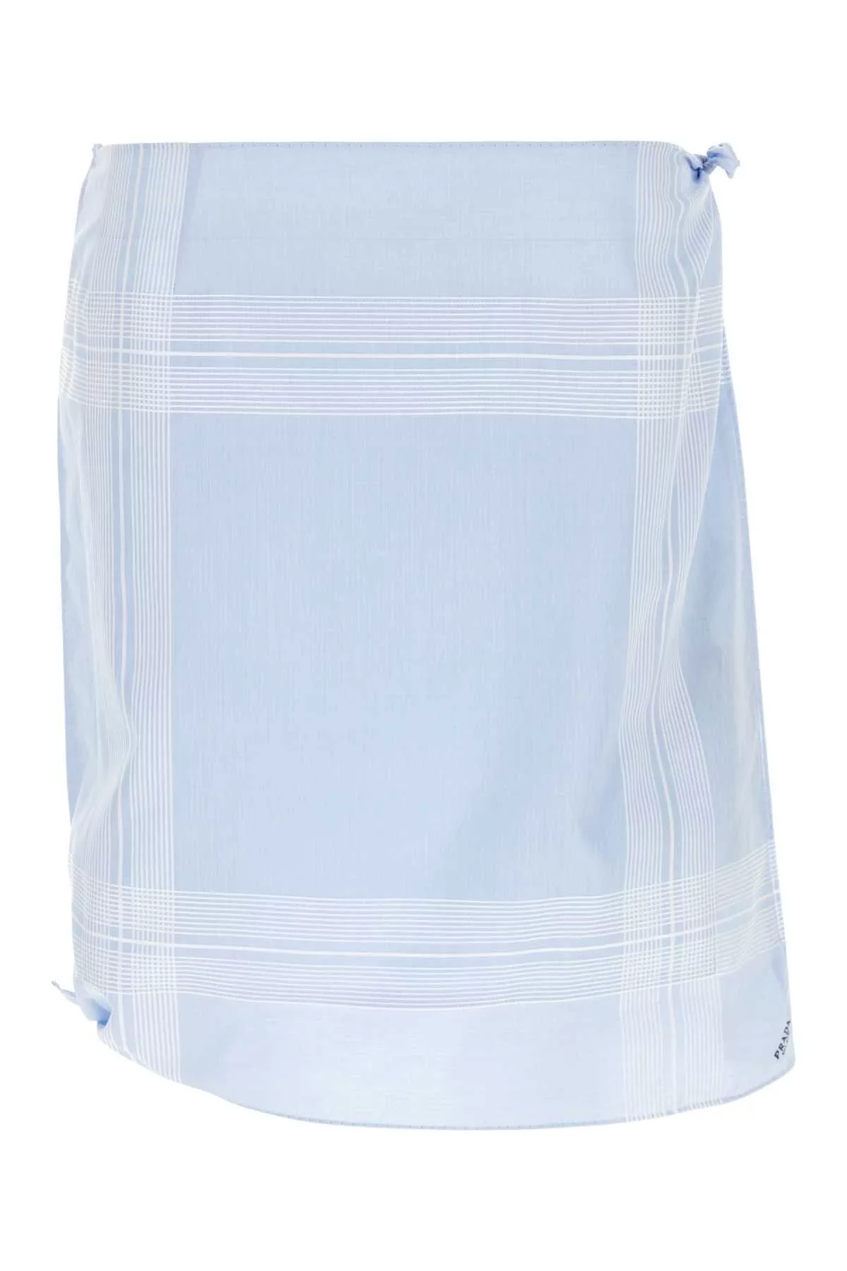 Prada Midi Skirts Prada Light Blue Cotton Skirt Multi