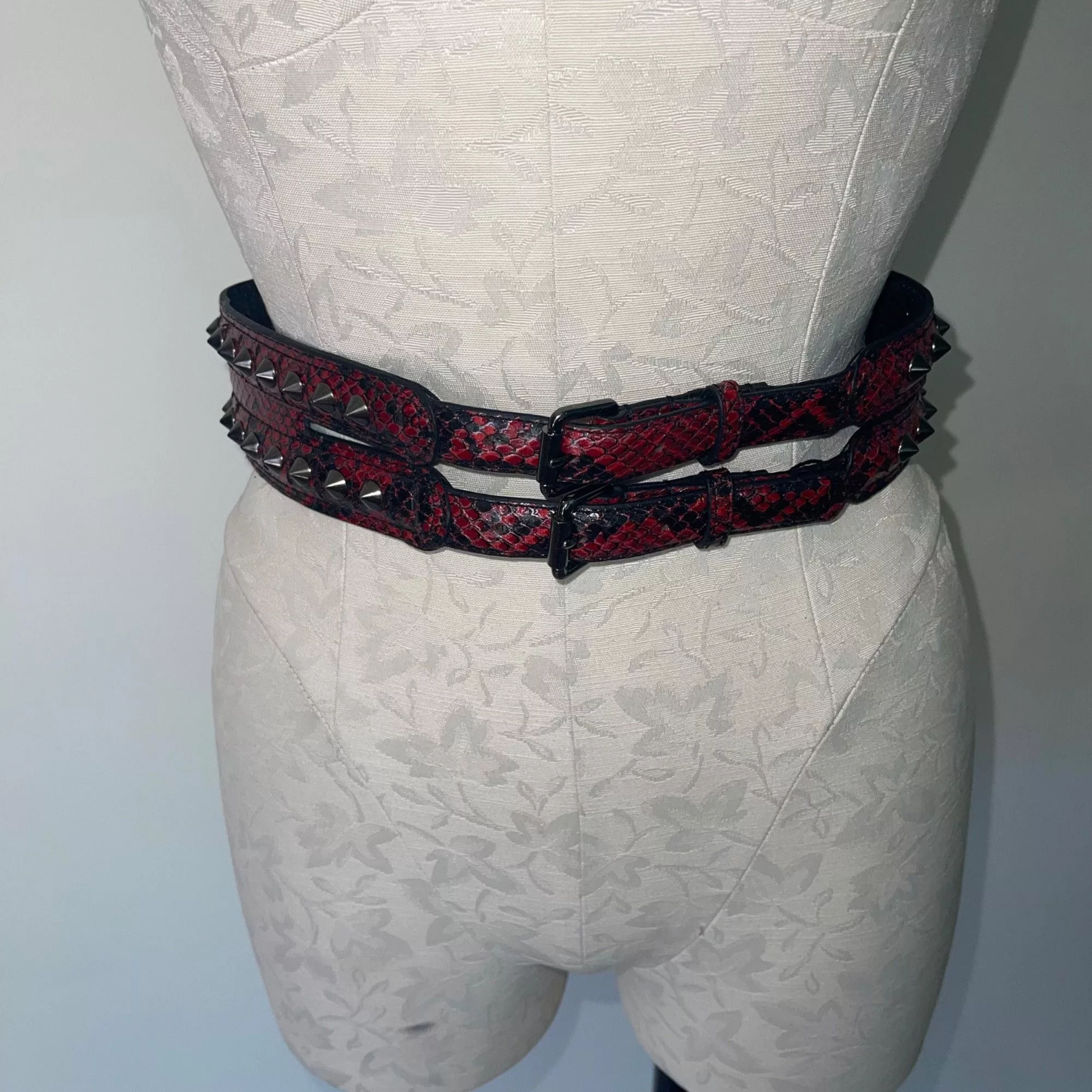 Other Belts Other Bcbg Womens Belt Size Small Red Studded Snake