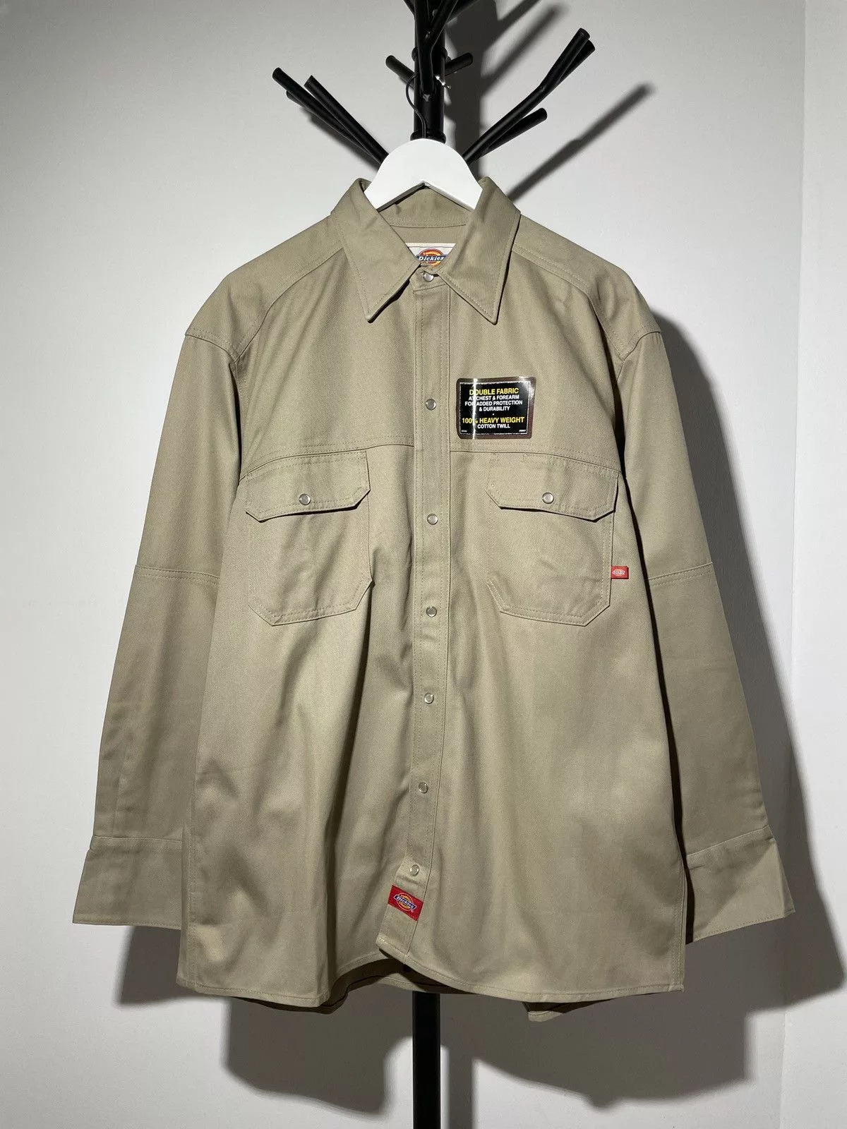 Dickies Light Jackets Dickies × Vintage Vintage Dickies Made In USA Work Overshirt Jacket Beige Streetwear