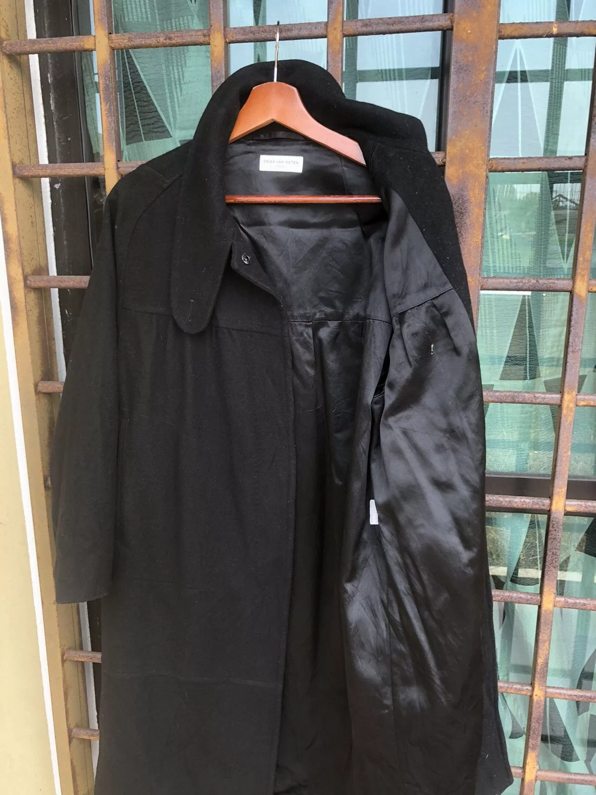Dries Van Noten Coats Dries Van Noten Wool Long Coat Black