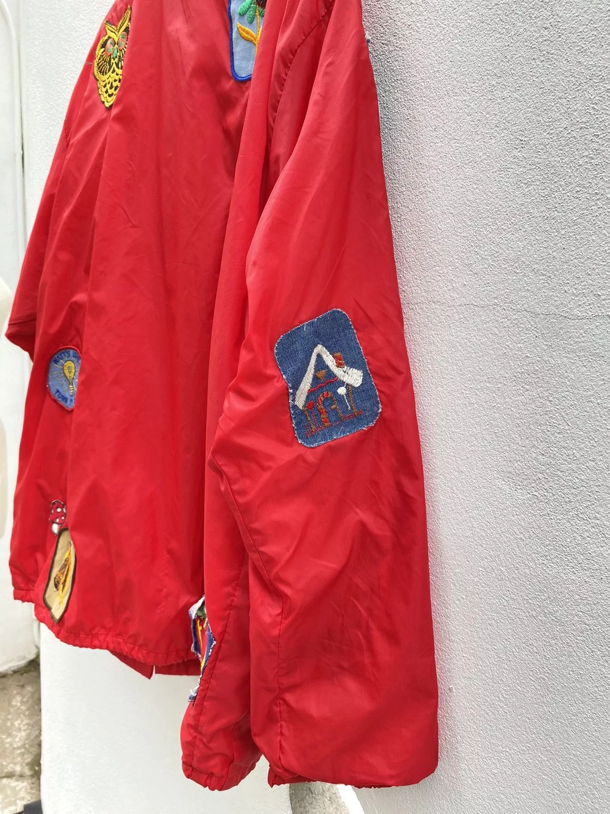 Vintage Light Jackets Vintage red nylon patch jacket