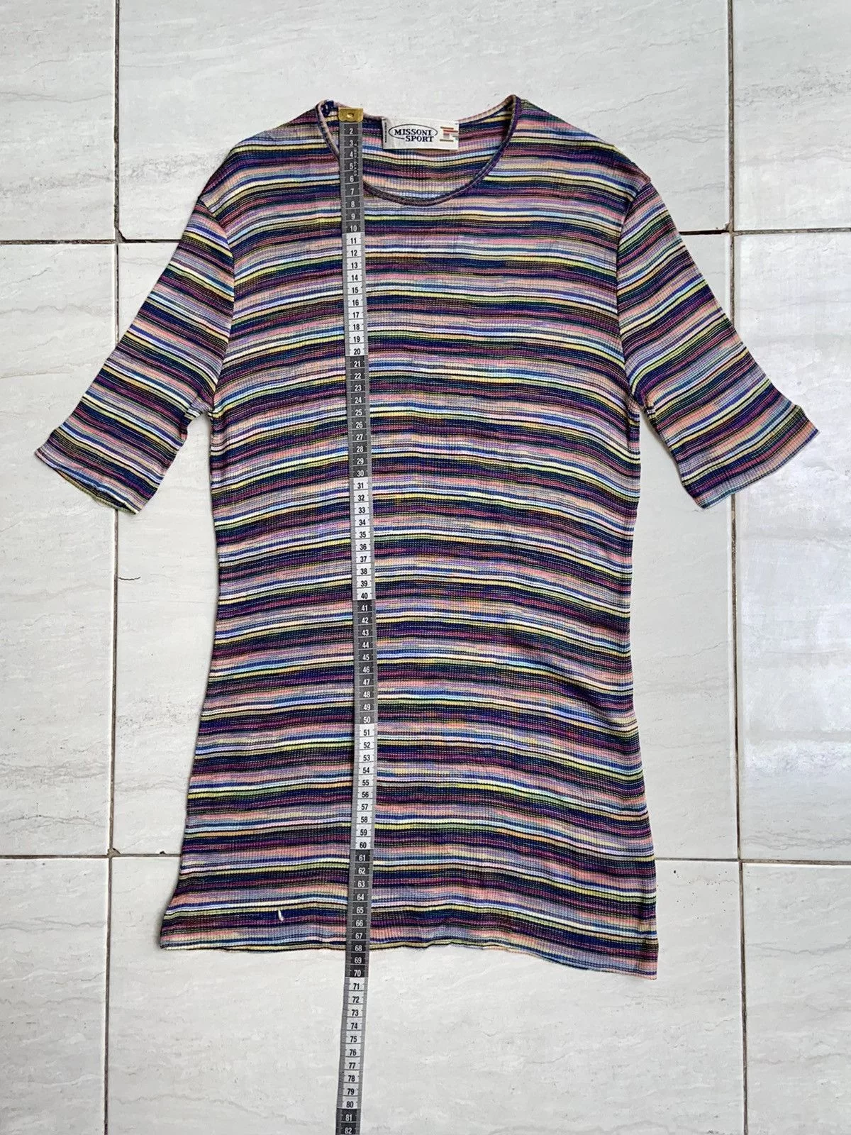 Missoni Short Sleeve T Shirts MISSONI SPORT Striped T-shirt Pink