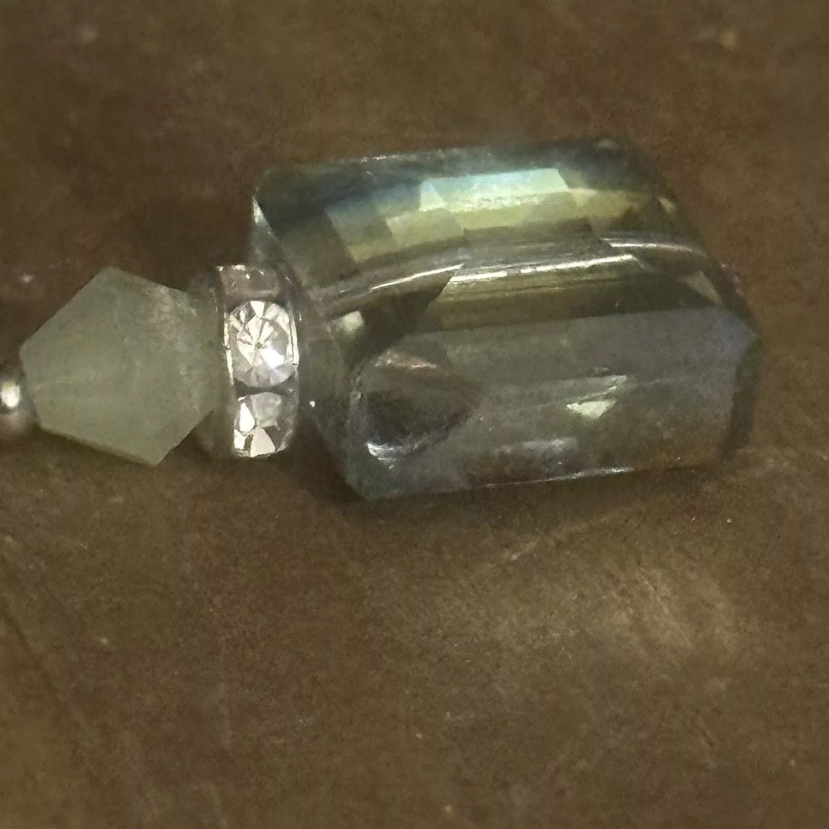 Other Earrings Other Green AB crystal cube dangle earrings