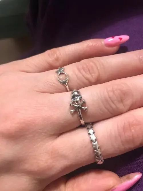 Other Rings Other Gothic Skeleton Ring (Size 6-8) Silver Streetwear
