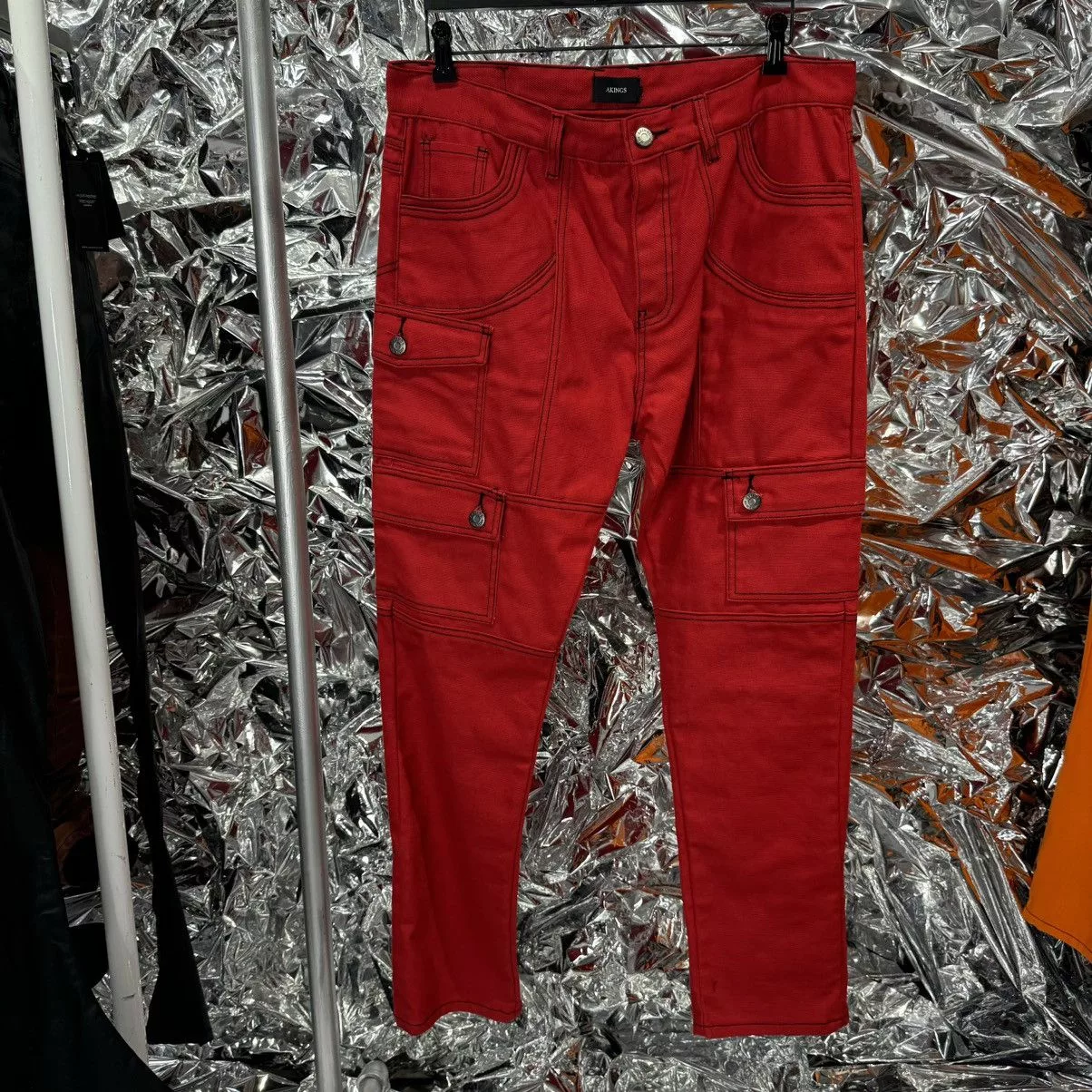 AKINGS Casual Pants Akings red cargo