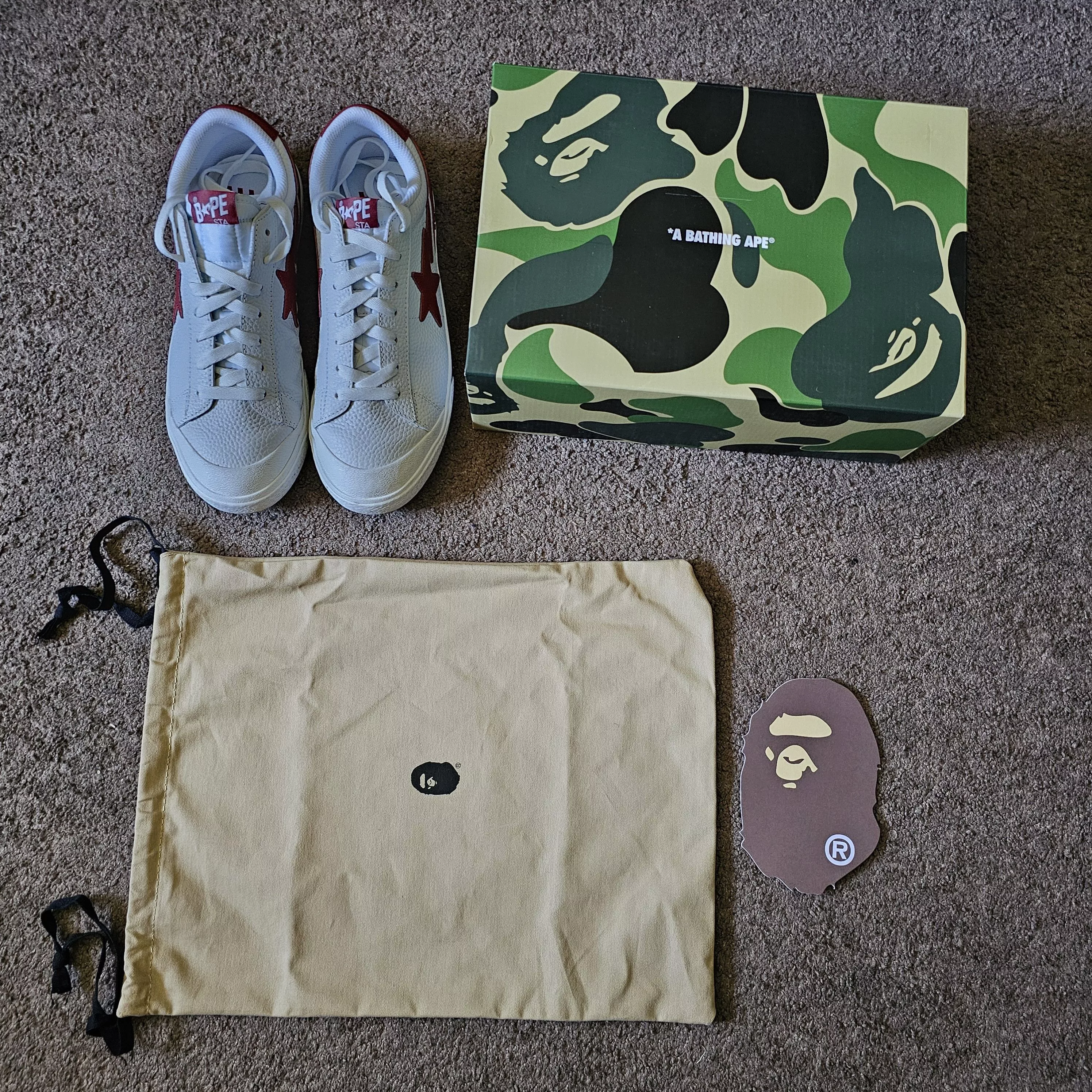 Bape Low Top Sneakers Bape Mad Sta Red