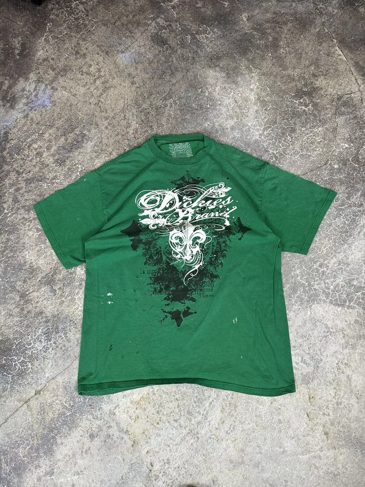 Dickies Short Sleeve T Shirts Dickies × Vintage Vintage Distressed Dickies Tee Green