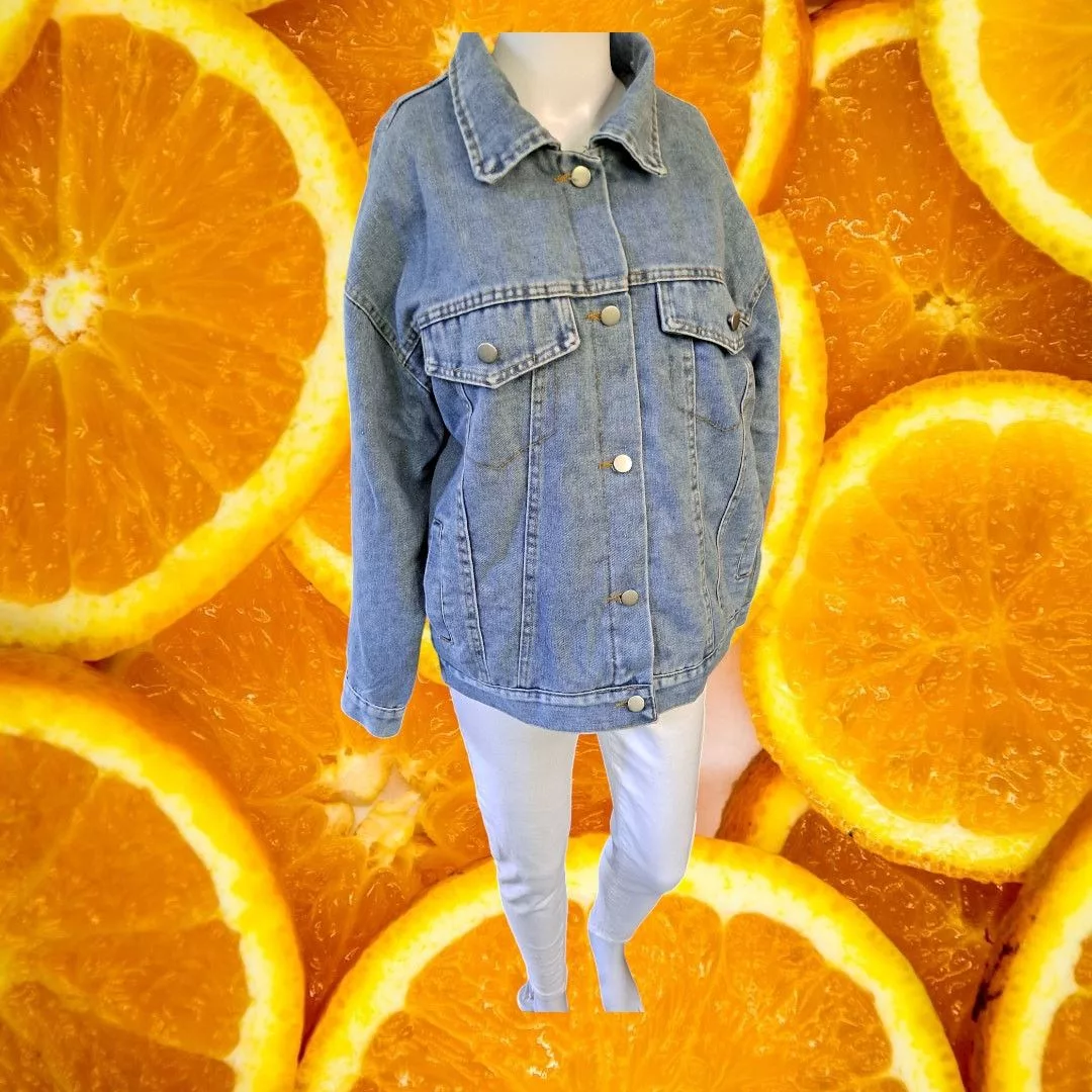 Other Light Jackets Other NWT Fleece Lined Denim Button Up Jacket Size Small Blue
