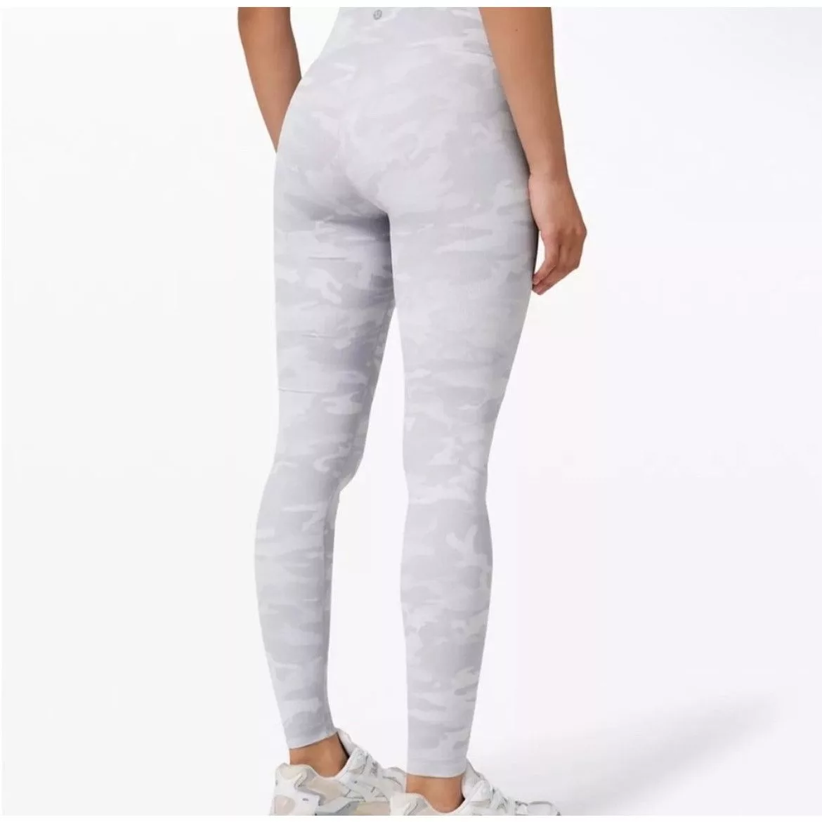 Lululemon Leggings Lululemon White Camo Wunder Under Leggings Size 4 Gray