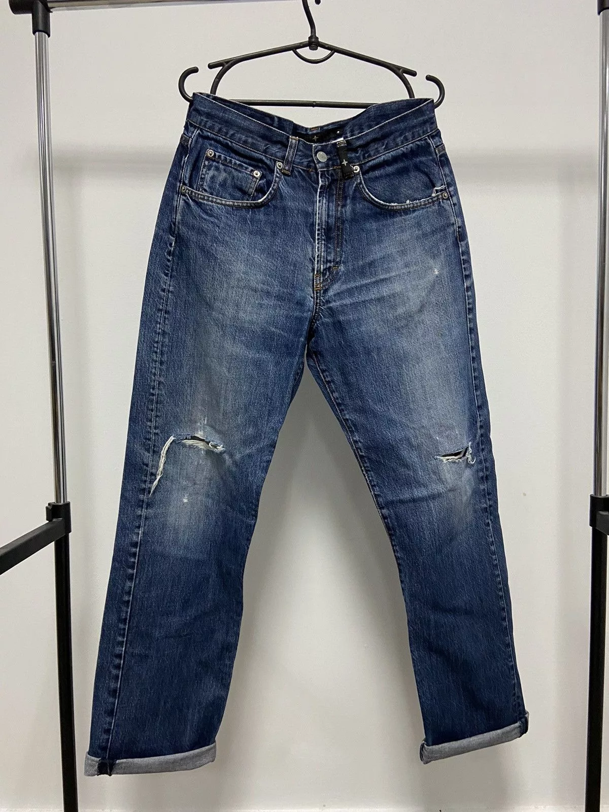 Stone Island × Vintage Stone Island Denims Selvedge Vintage Denim Pants Distressed Blue Streetwear