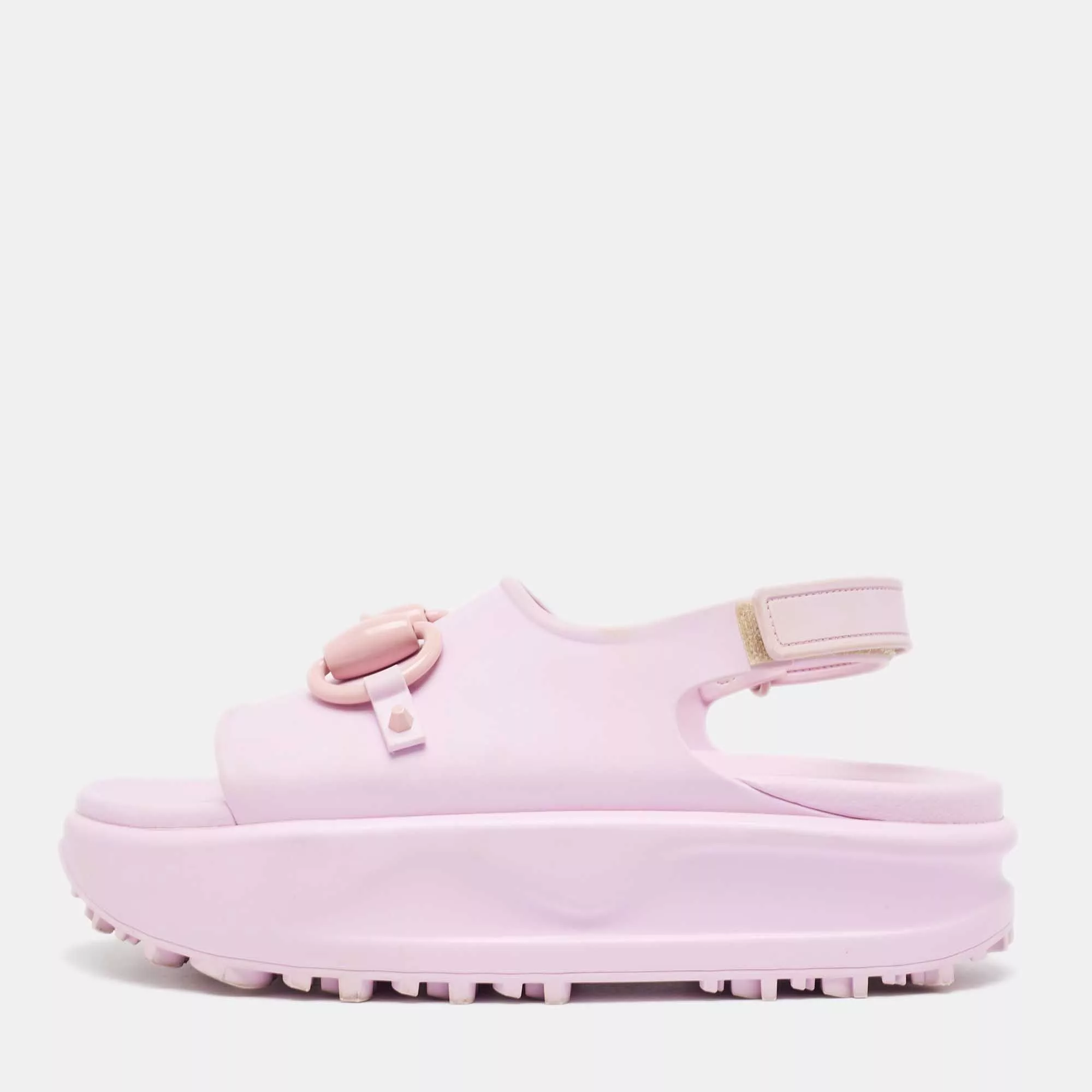 Gucci Sandals Gucci Purple Rubber Slingback Sandals