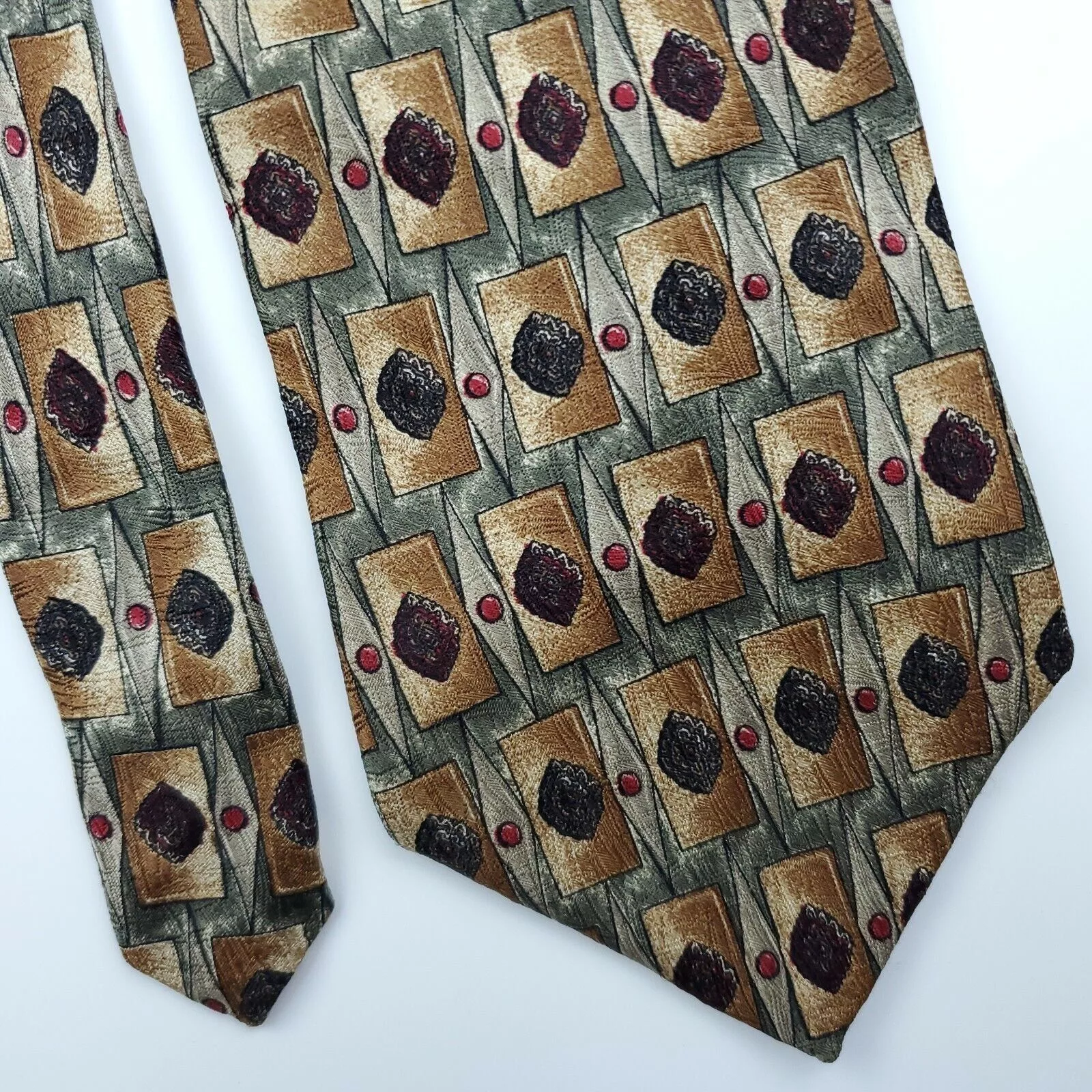 Alexander Julian Ties Pocketsquares Colours Alexander Julian Geometric Green Silk Tie Short Wide
