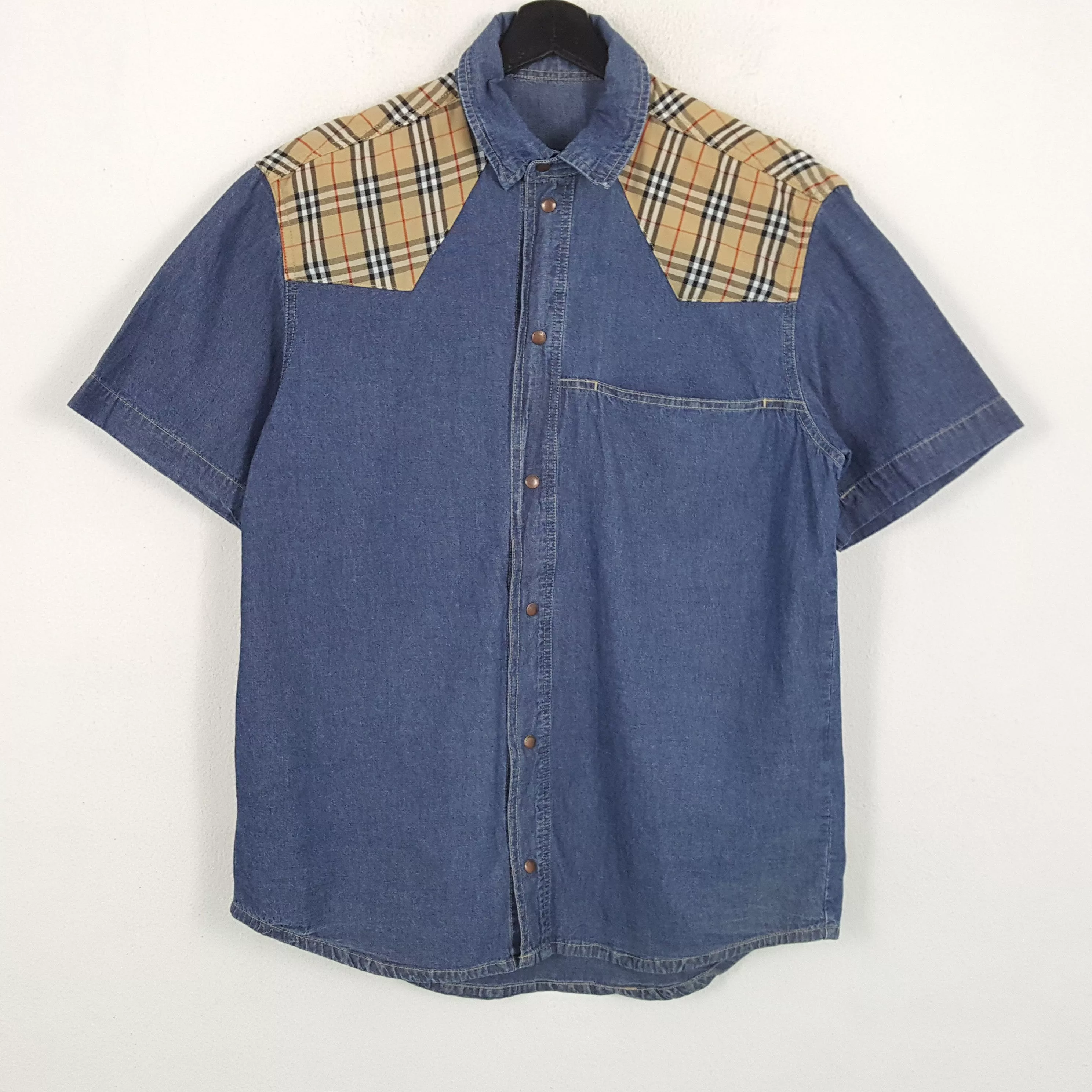 Burberry Shirts Button Ups Burberry × Vintage BURBERRY LONDON Luxury Brand Casual Style Shirt Blue