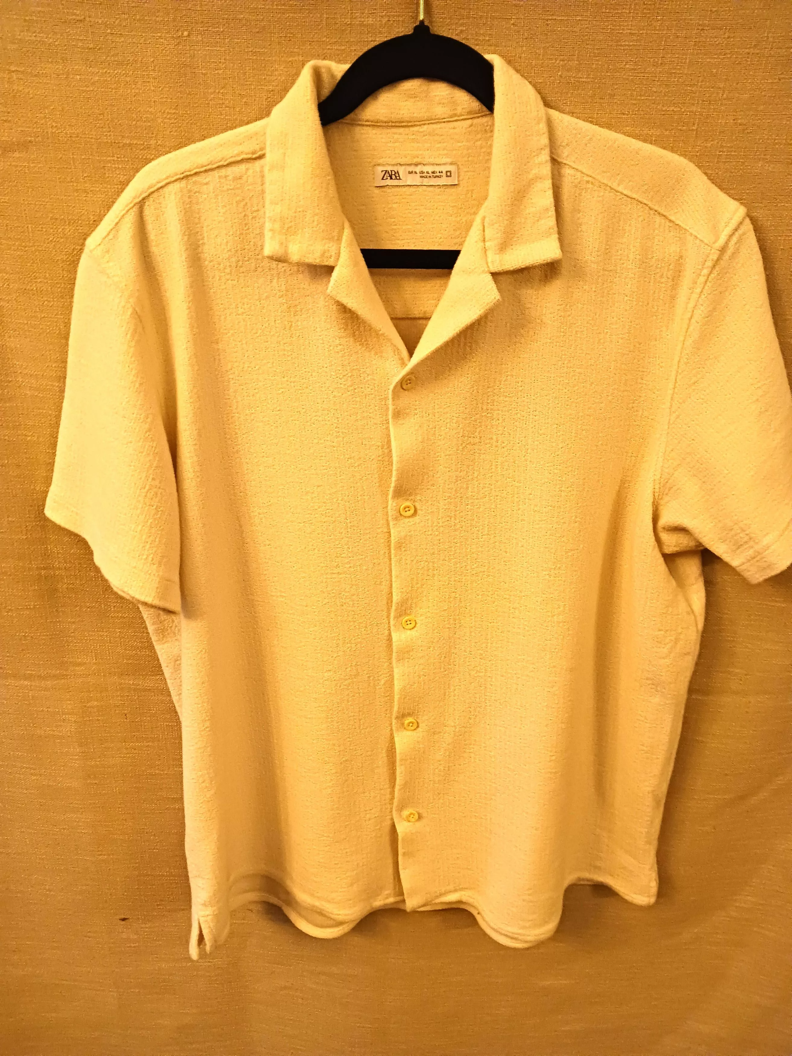 Zara Shirts Button Ups Zara Cotton Blend Retro Style Short Sleeve Knit Shirt White