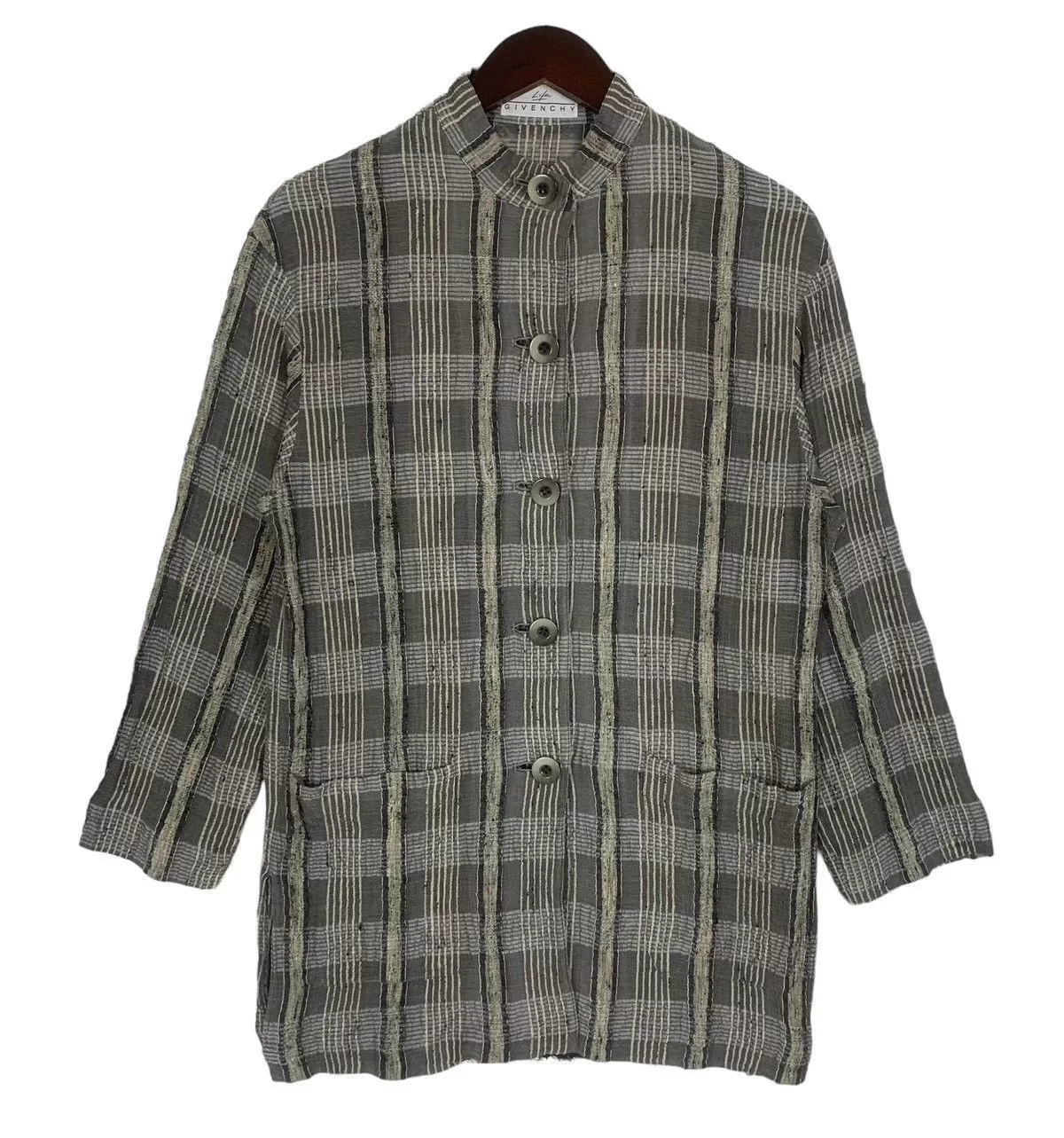 Designer Blazers Designer × Givenchy × Vintage VintageGivenchy Life French Designer Luxury Check Gray