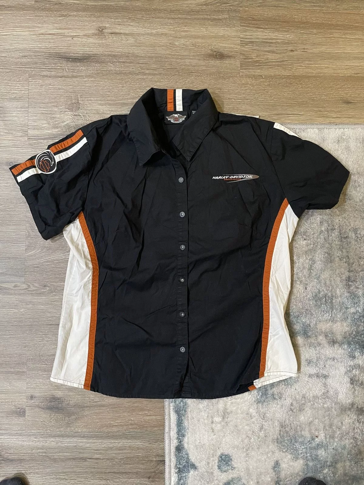 Harley Davidson Button Ups Harley Davidson × Vintage Harley Davidson cropped button up Black