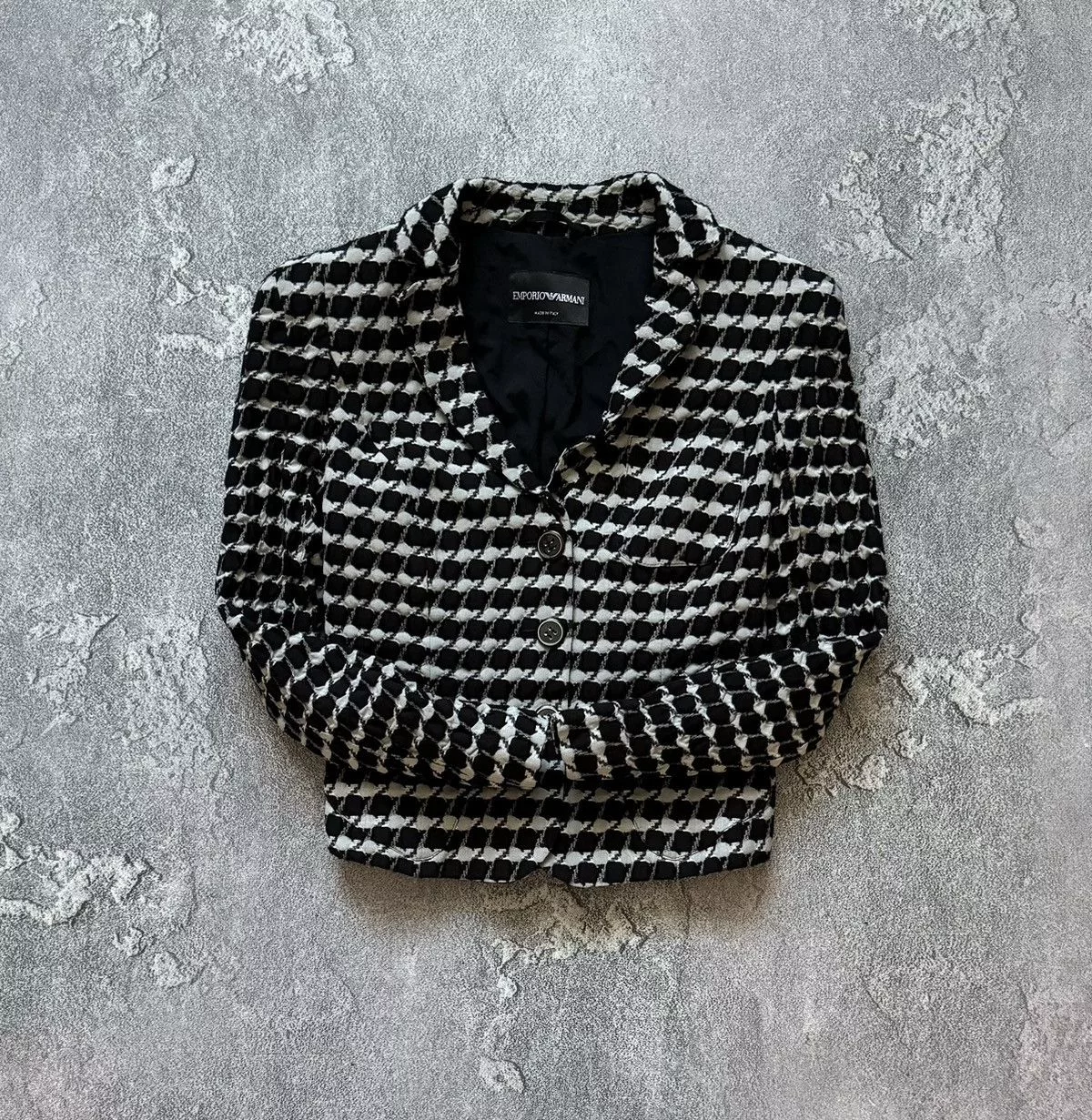 Vintage Blazers Vintage Emporio Armani 42 checkered black white blazer button jacket Luxury