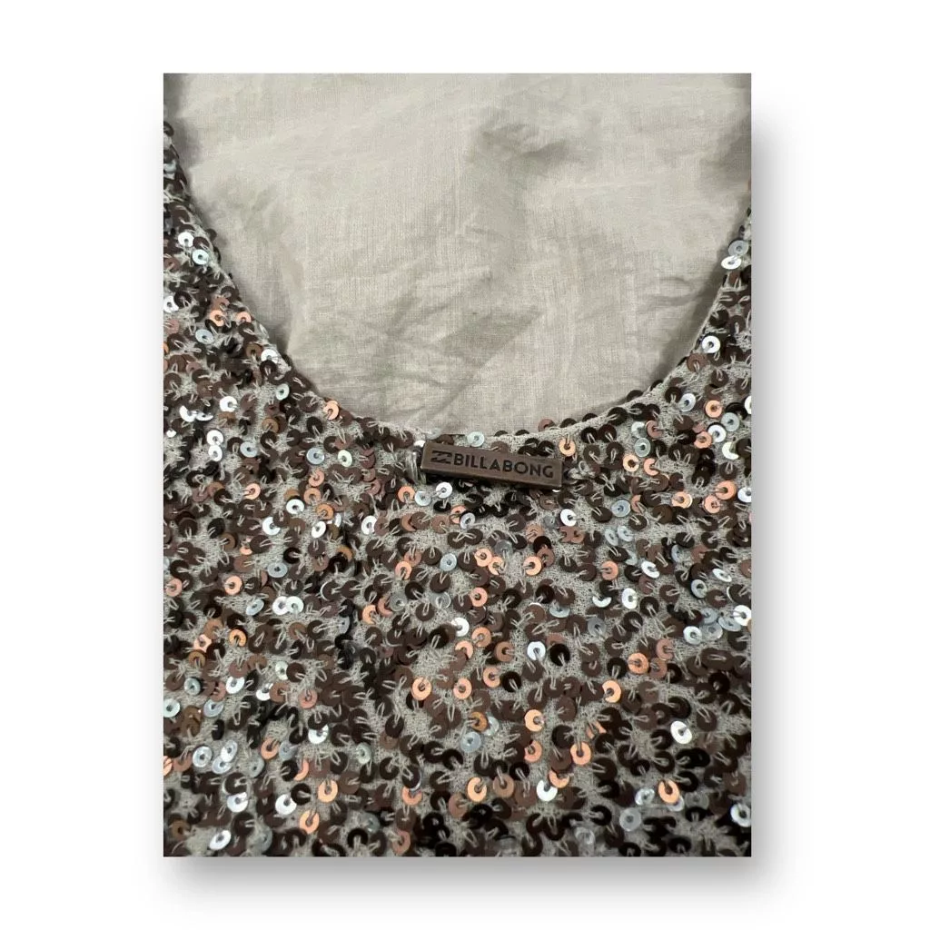 Billabong Blouses Billabong Sequin Cropped Top Size Small Brown