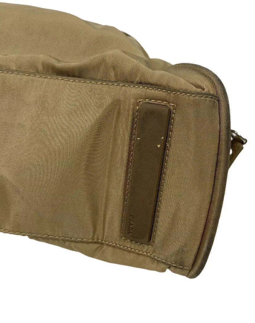 Prada Shoulder Bags Prada Tessuto Nylon Shoulder Bag Beige