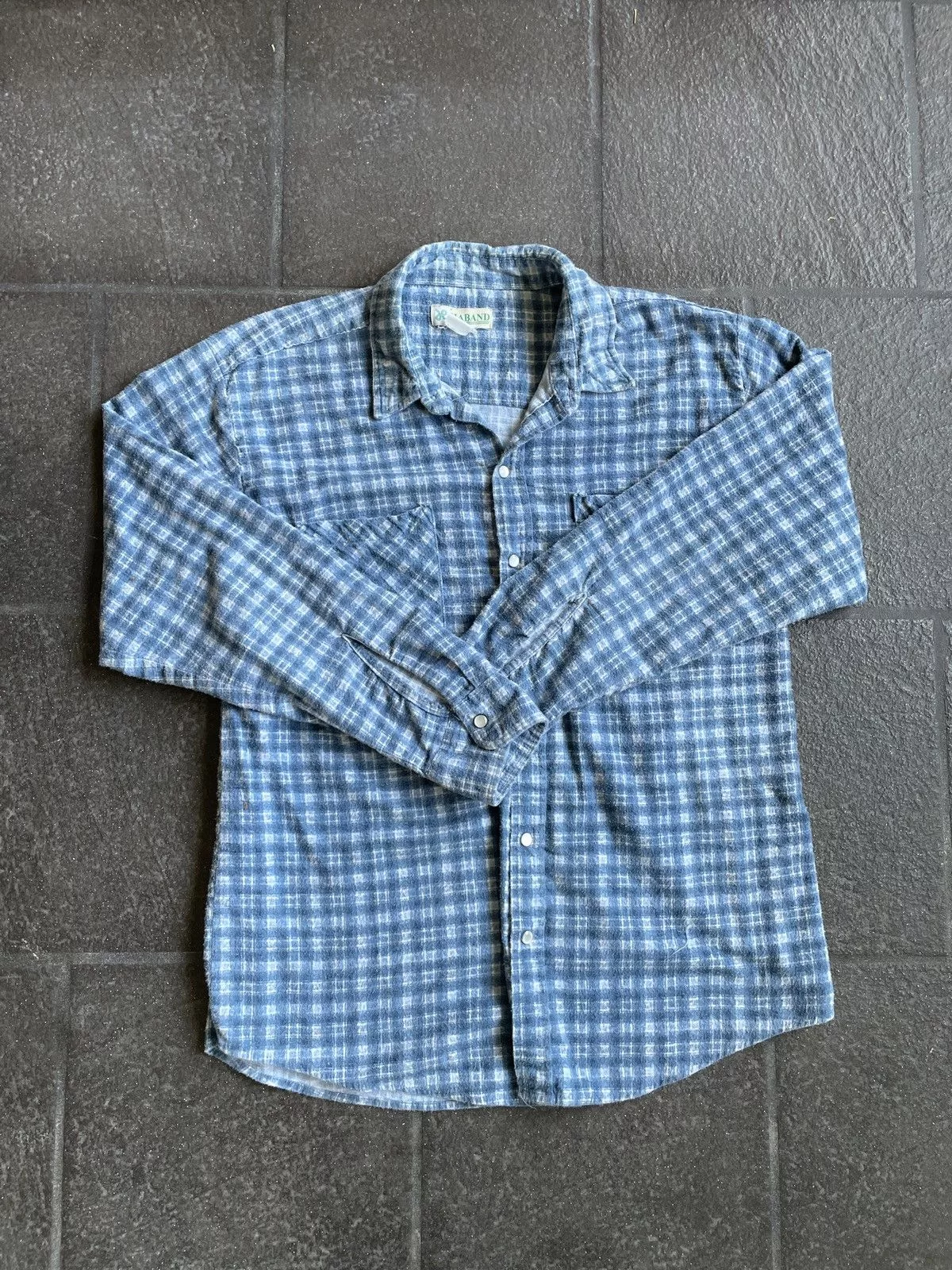 Haband Shirts Button Ups Vintage Haband Blue Flannel