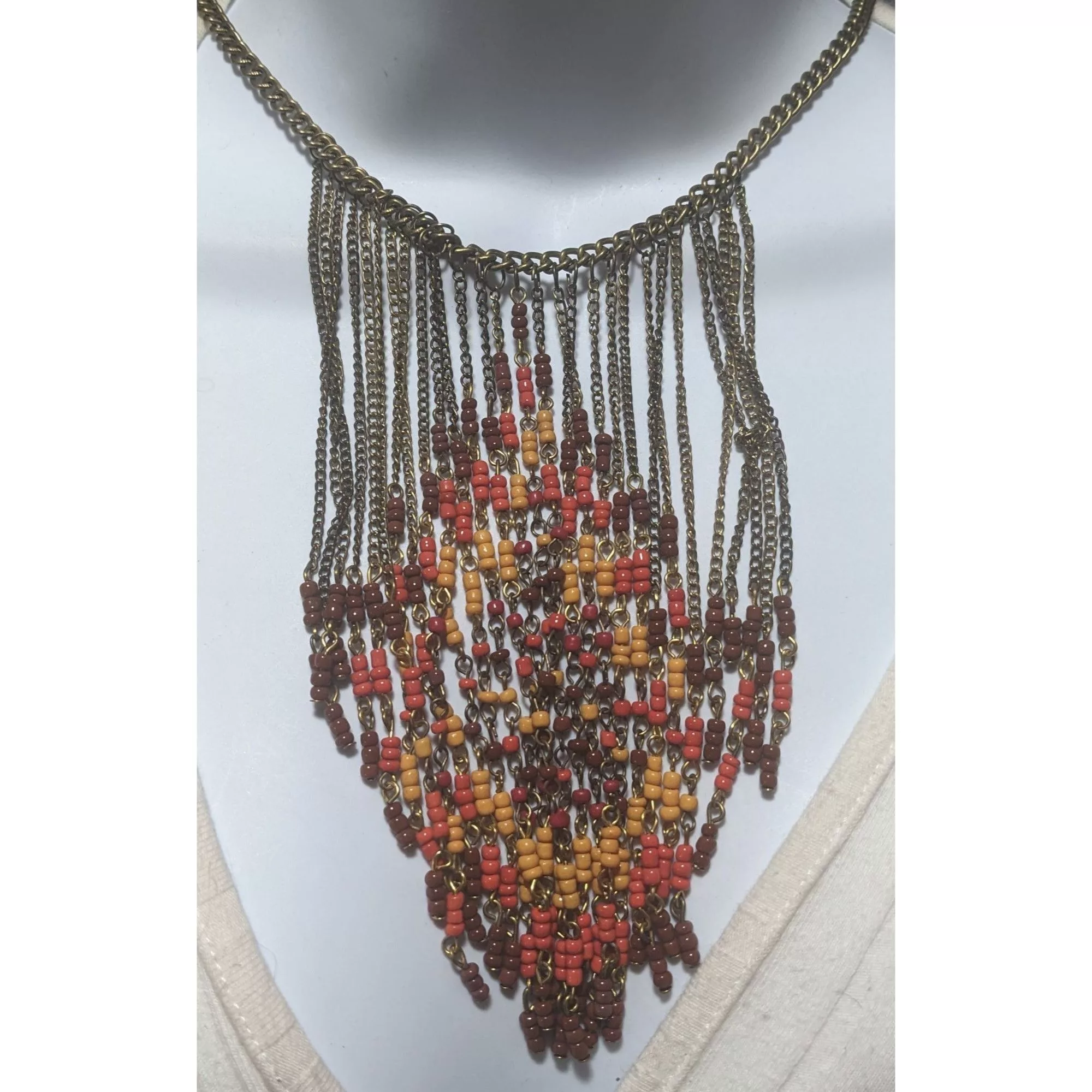 Other Necklaces Other Boho Chic Beaded Fringe Necklace Multi