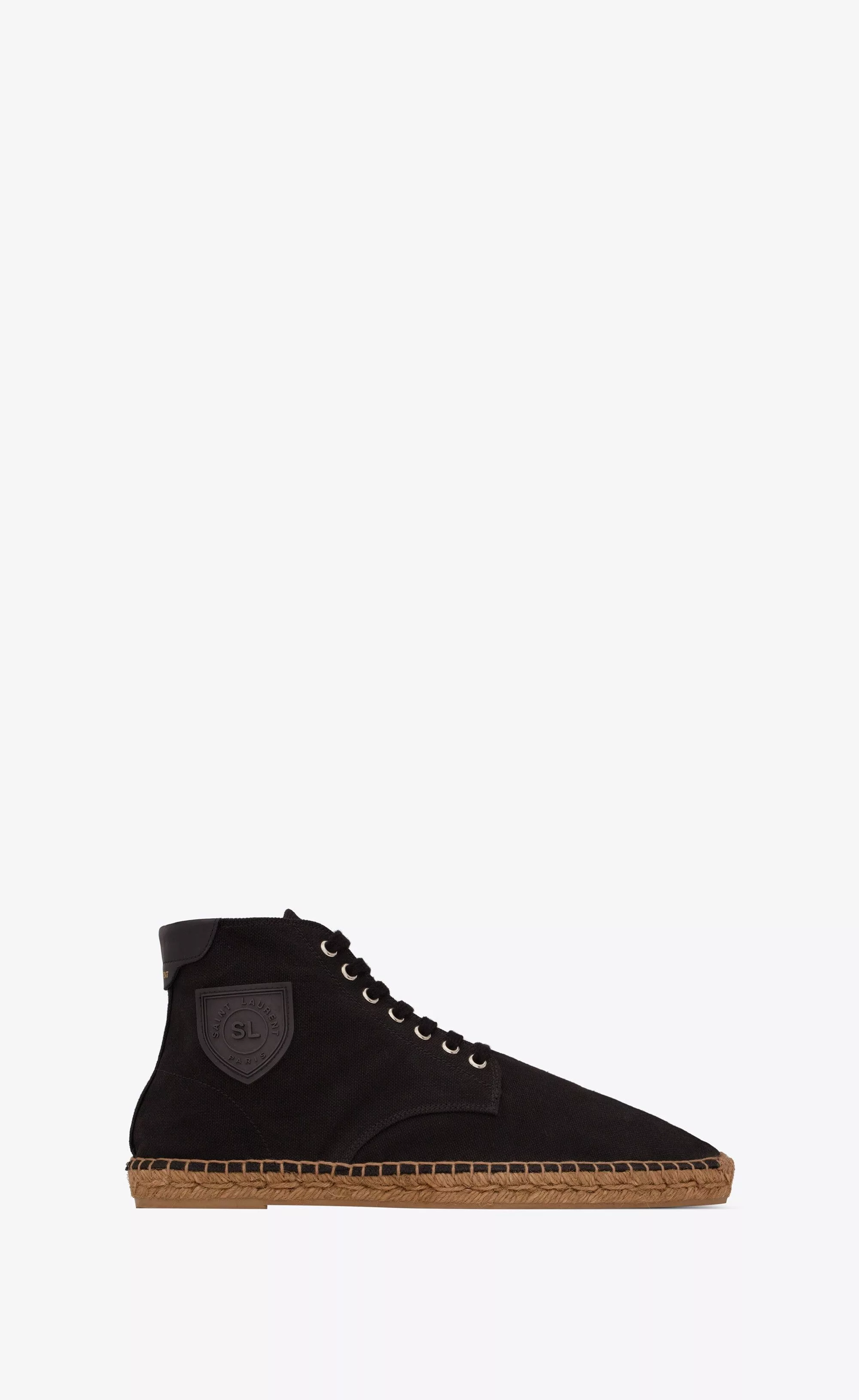 Saint Laurent Paris Hi Top Sneakers Saint Laurent Paris o1s1wg110724 Damon High-Top Espadrilles in Canvas in Black