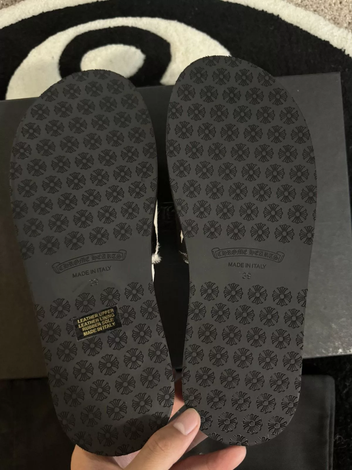 Chrome Hearts Slip Ons chrome hearts red cow patch slide