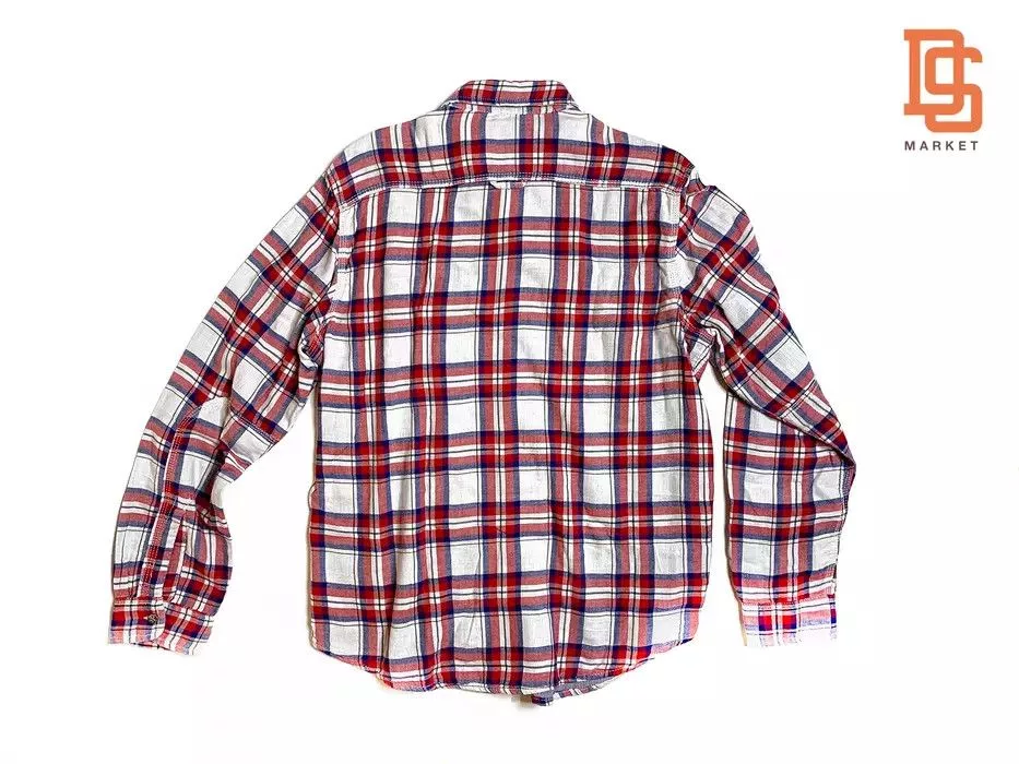 H&M Shirts Button Ups H&M LONG SLEEVE FLANNEL SHIRT LARGE BUTTON DOWN RED