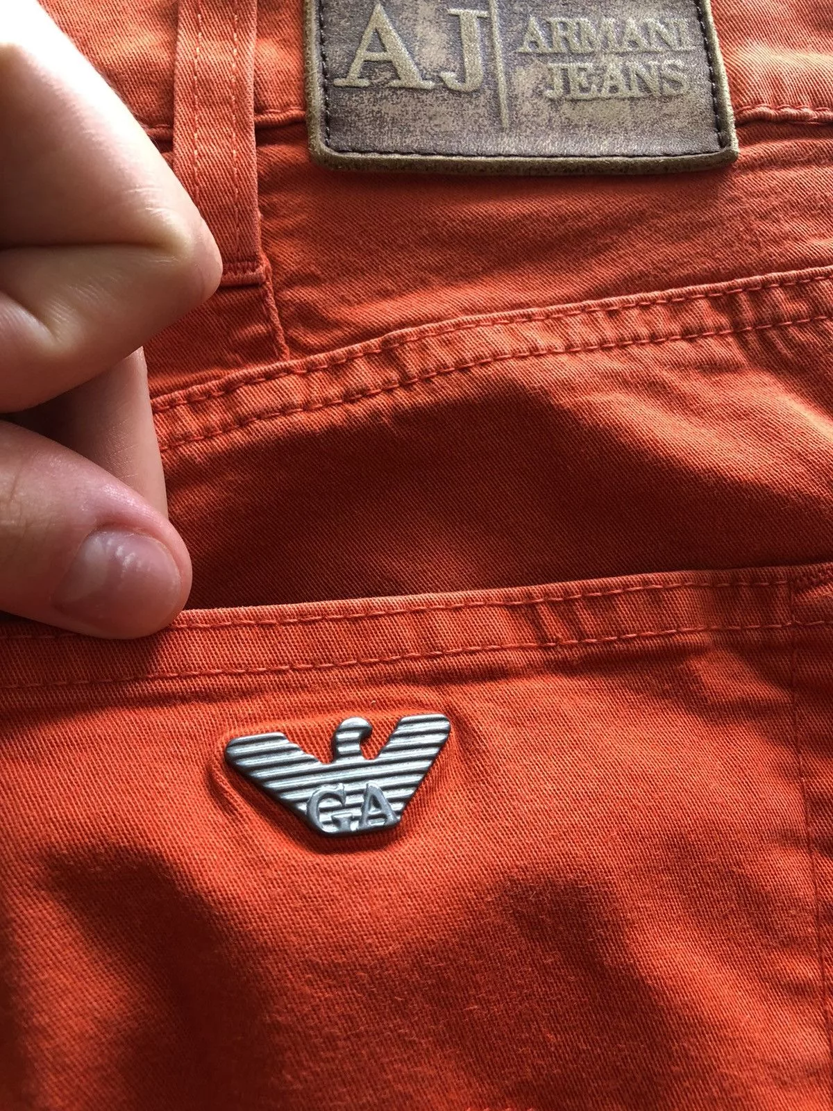 Armani Casual Pants Armani × Vintage RARE VINTAGE ARMANI JEANS COMFORT FIT QUALITY PANTS Orange Streetwear