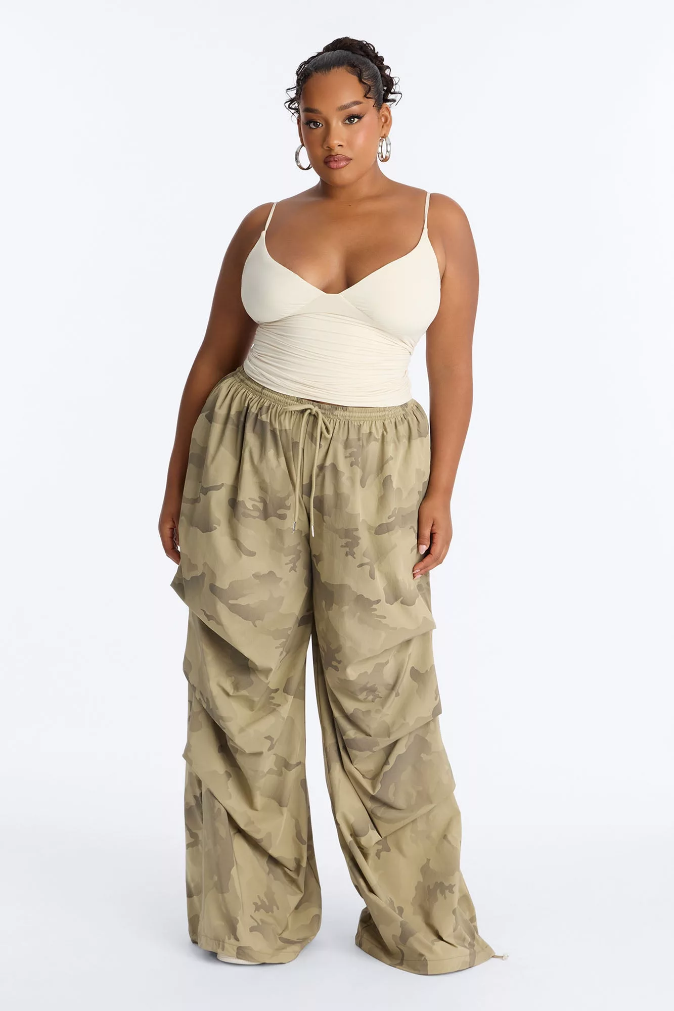 Blend In Drawstring Waist Jogger - Olive/combo